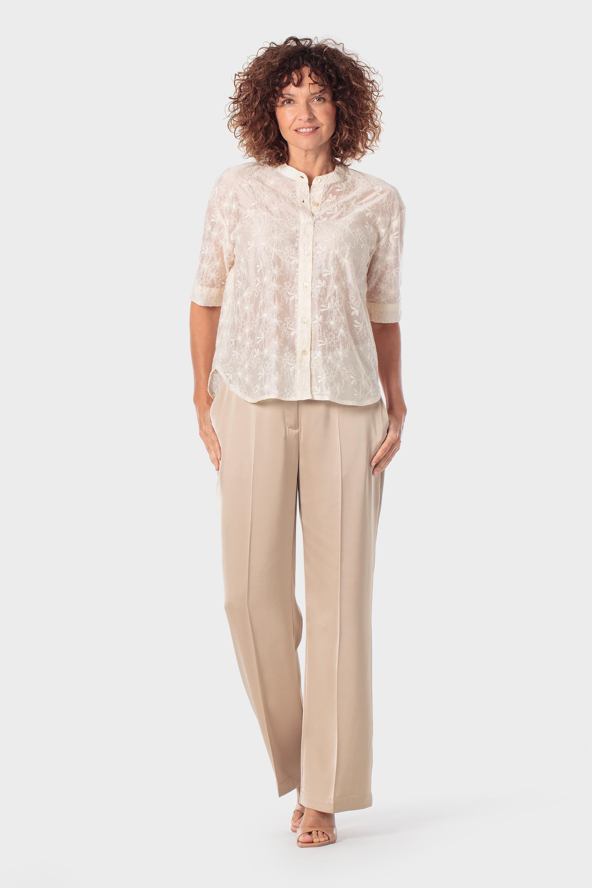 Cream Embroidered Shirt, 3701_126, medium