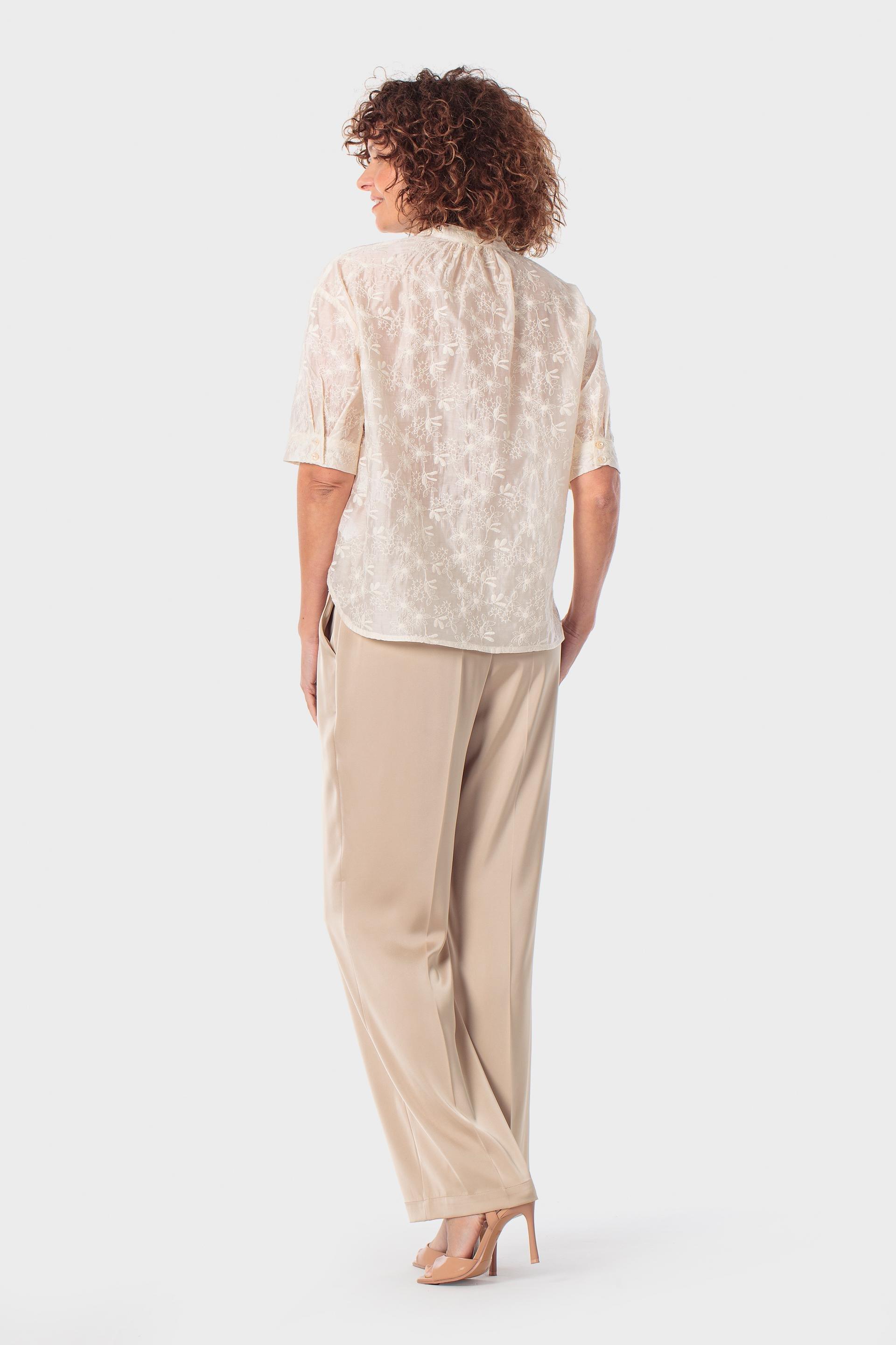 Cream Embroidered Shirt, 3701_126, large image number 4