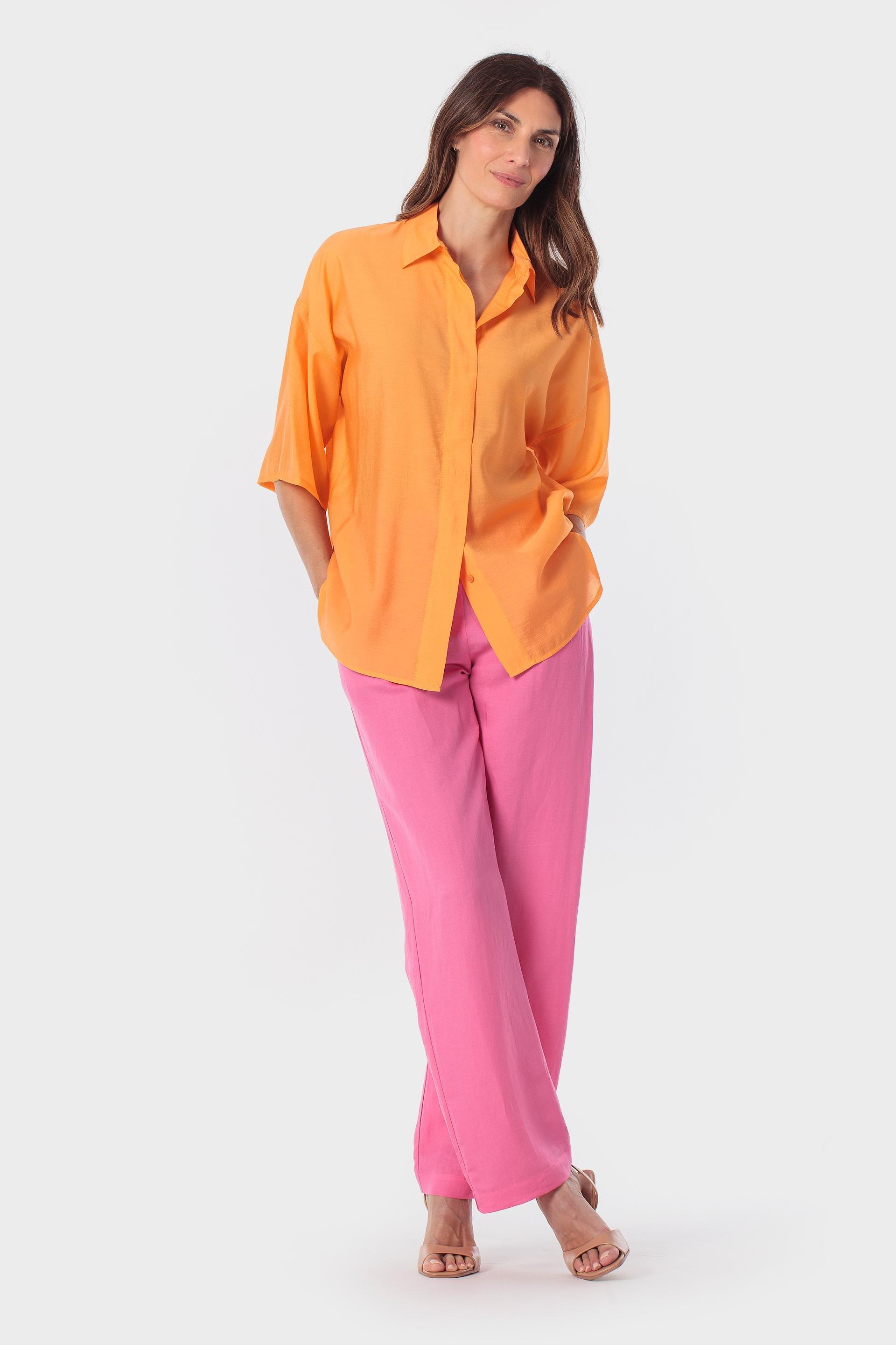 قميص بطبعة، وردي, Orange, large image number 1