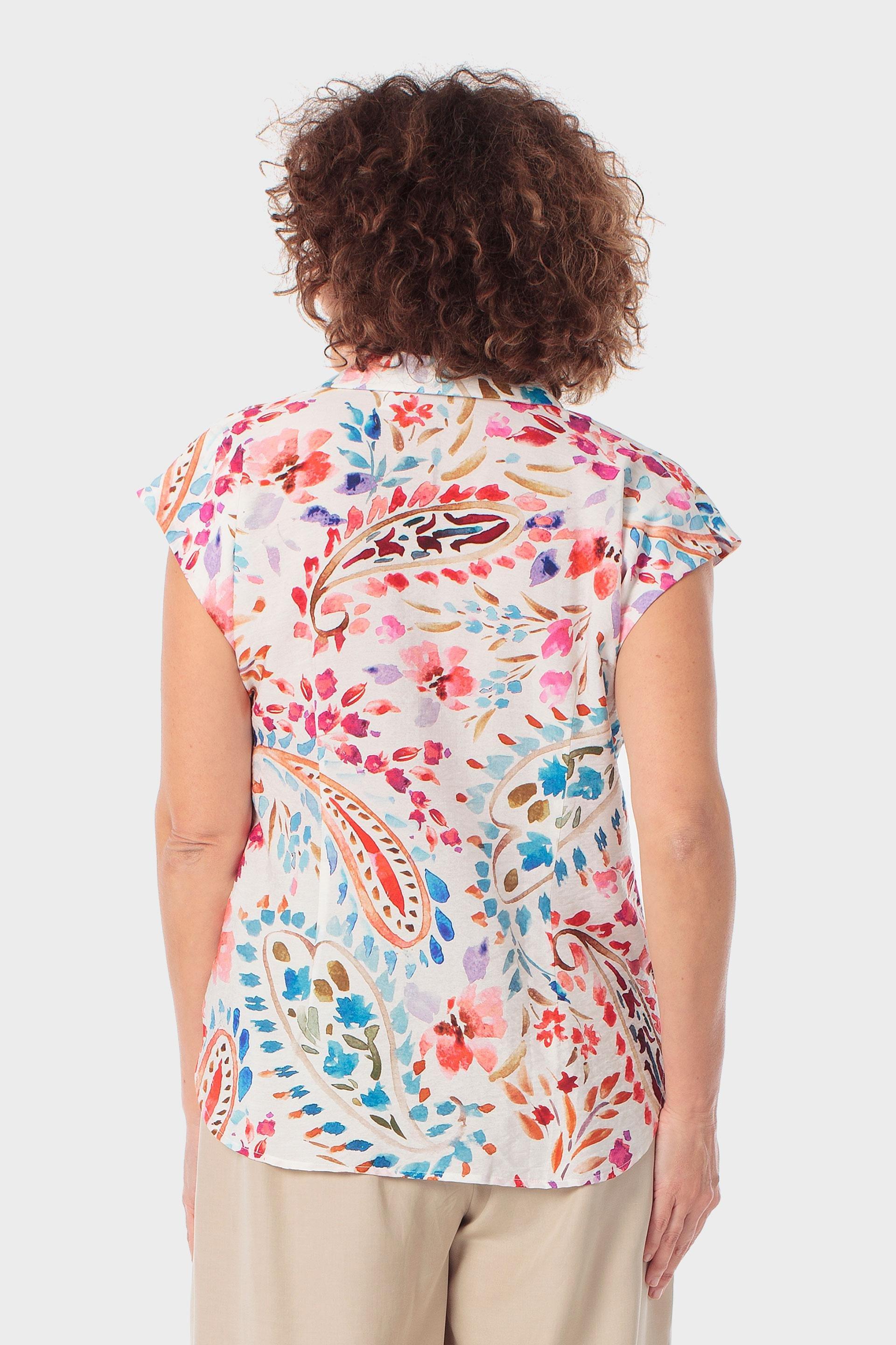 قميص ملوّن بطبعة زهور وبيزلي, Fuchsia, large image number 2