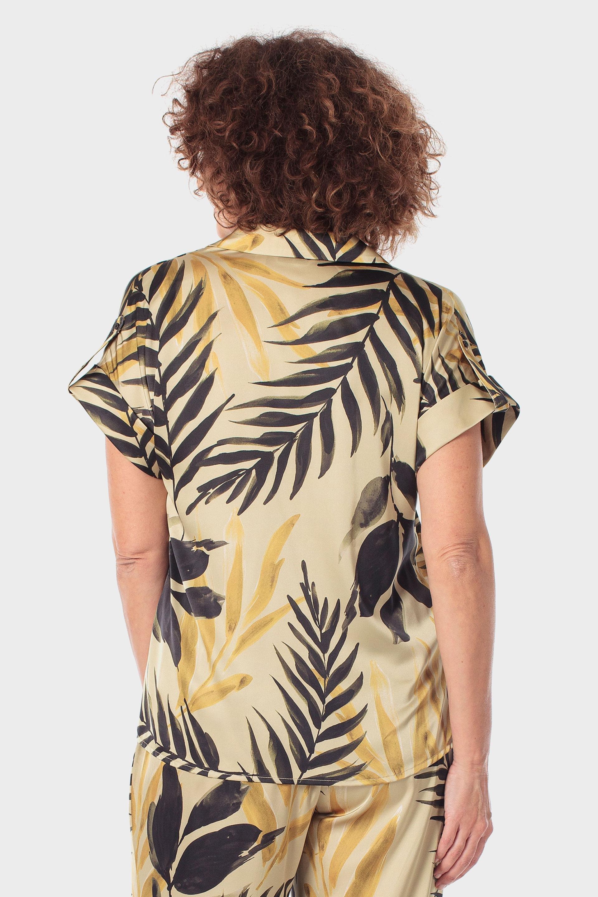 قميص بيج بطبعة أوراق استوائية, Beige Camel, large image number 2