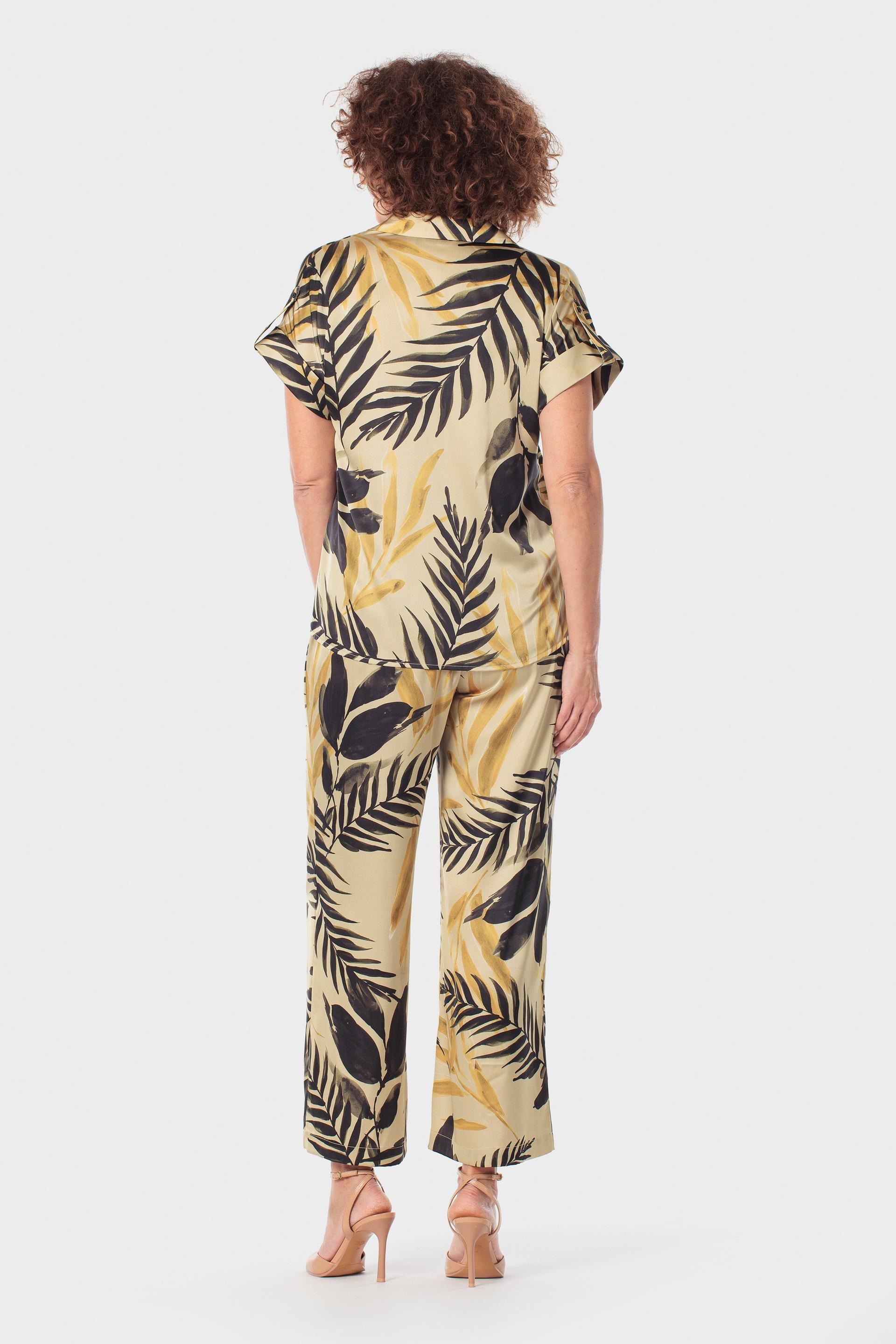قميص بيج بطبعة أوراق استوائية, Beige Camel, large image number 3