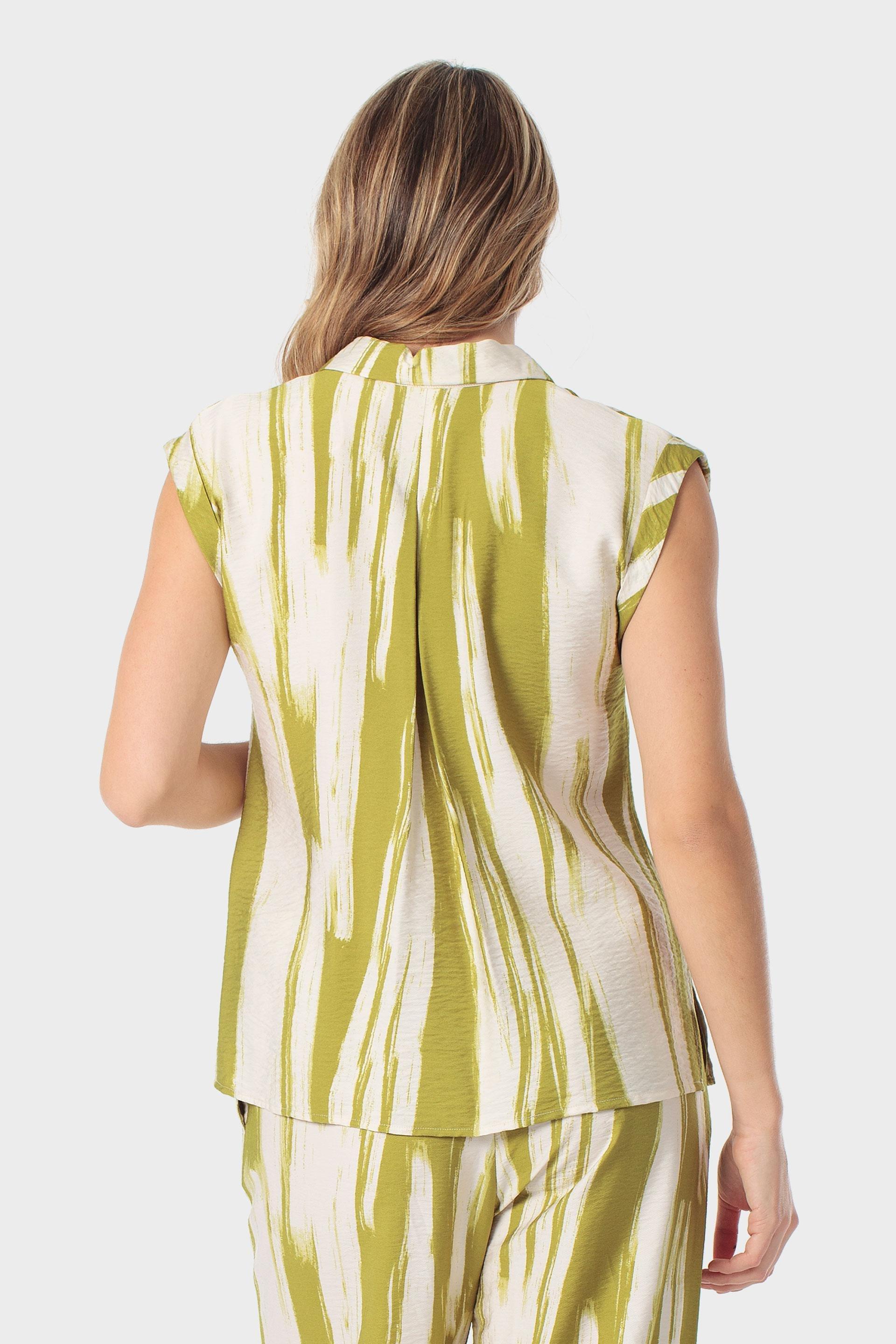 قميص أصفر بطبعة فنية بدون أكمام, Green Lime, large image number 2