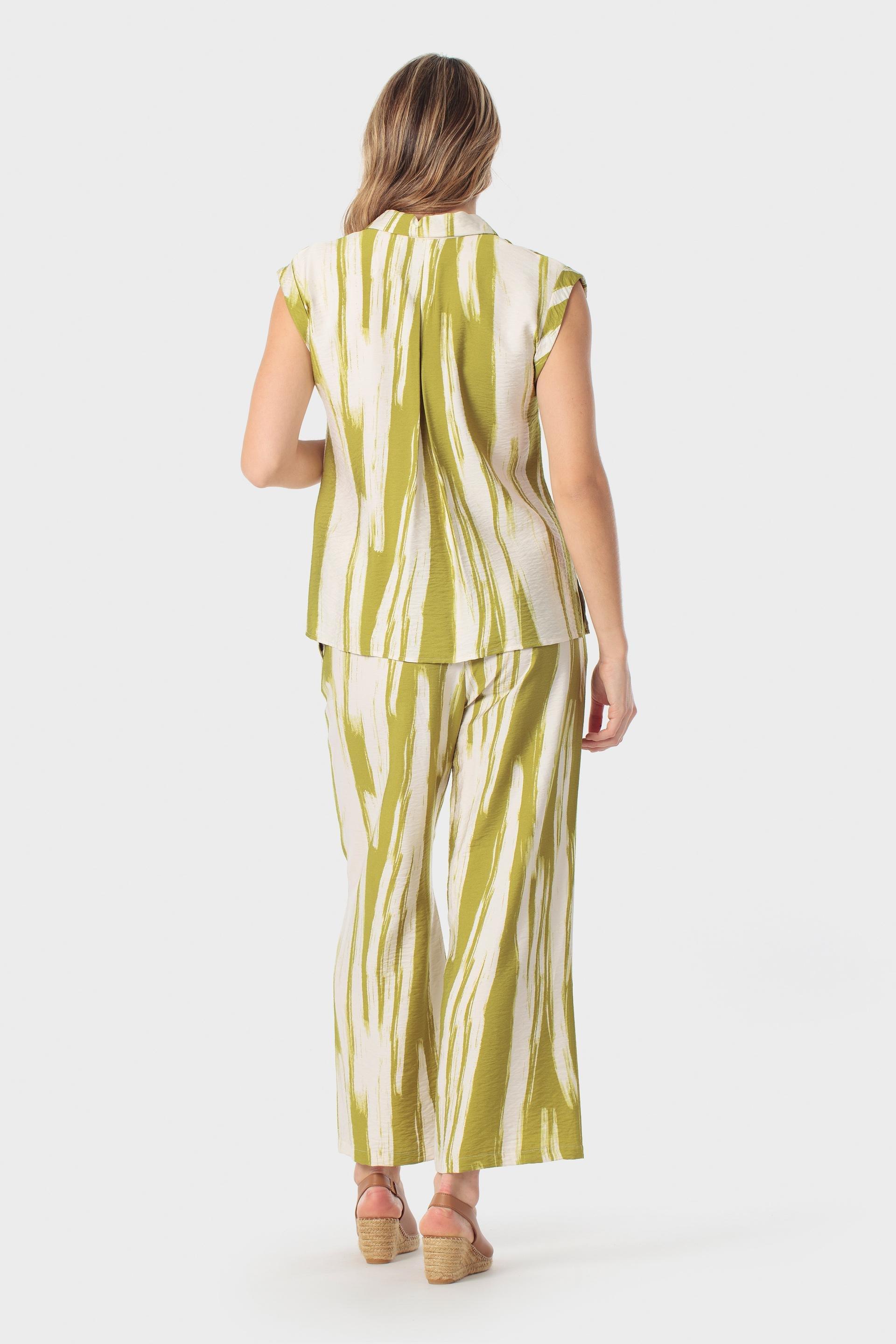 قميص أصفر بطبعة فنية بدون أكمام, Green Lime, large image number 3