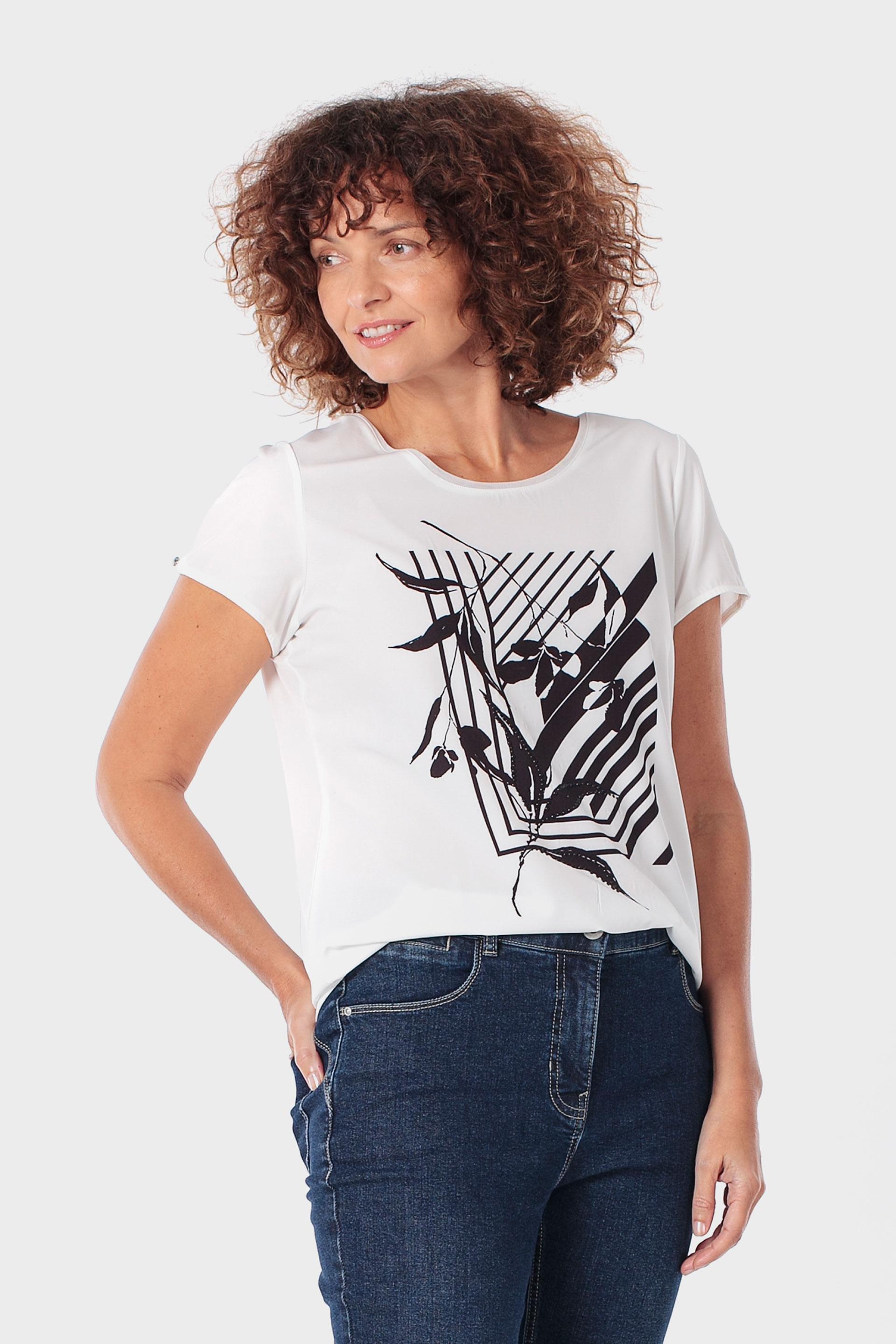 White Printed T-Shirt, 3701_232, medium