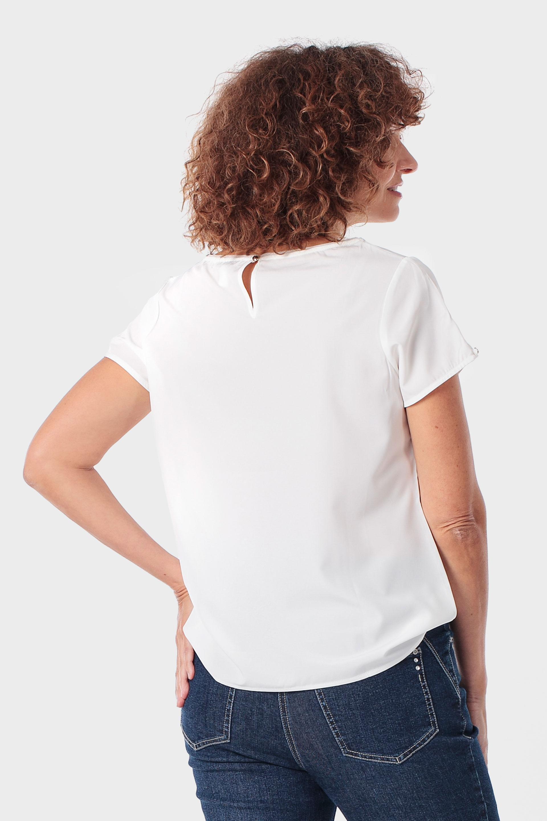 White Printed T-Shirt, Beige Talc, medium