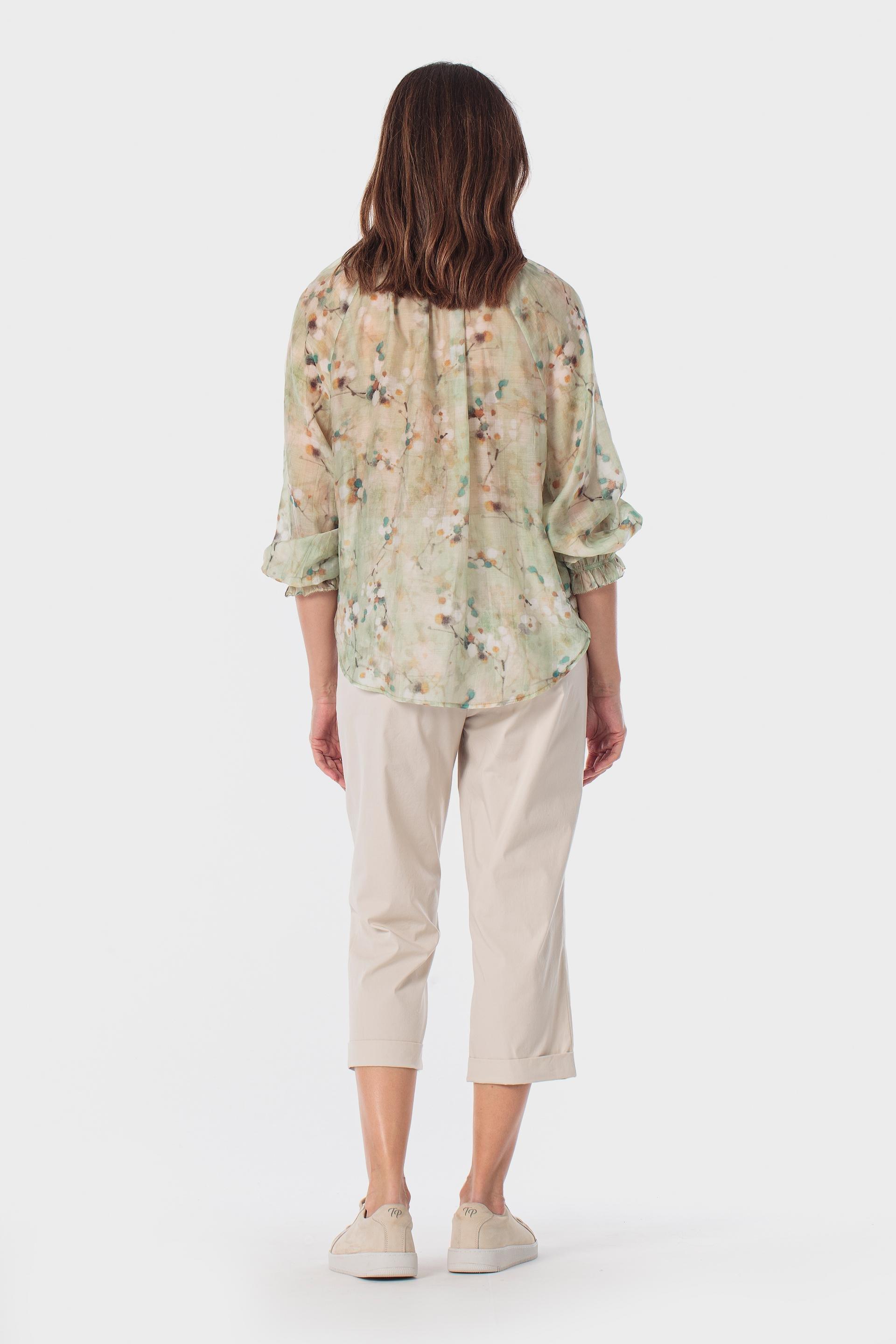 Green Printed Blouse, Green, large image number 3