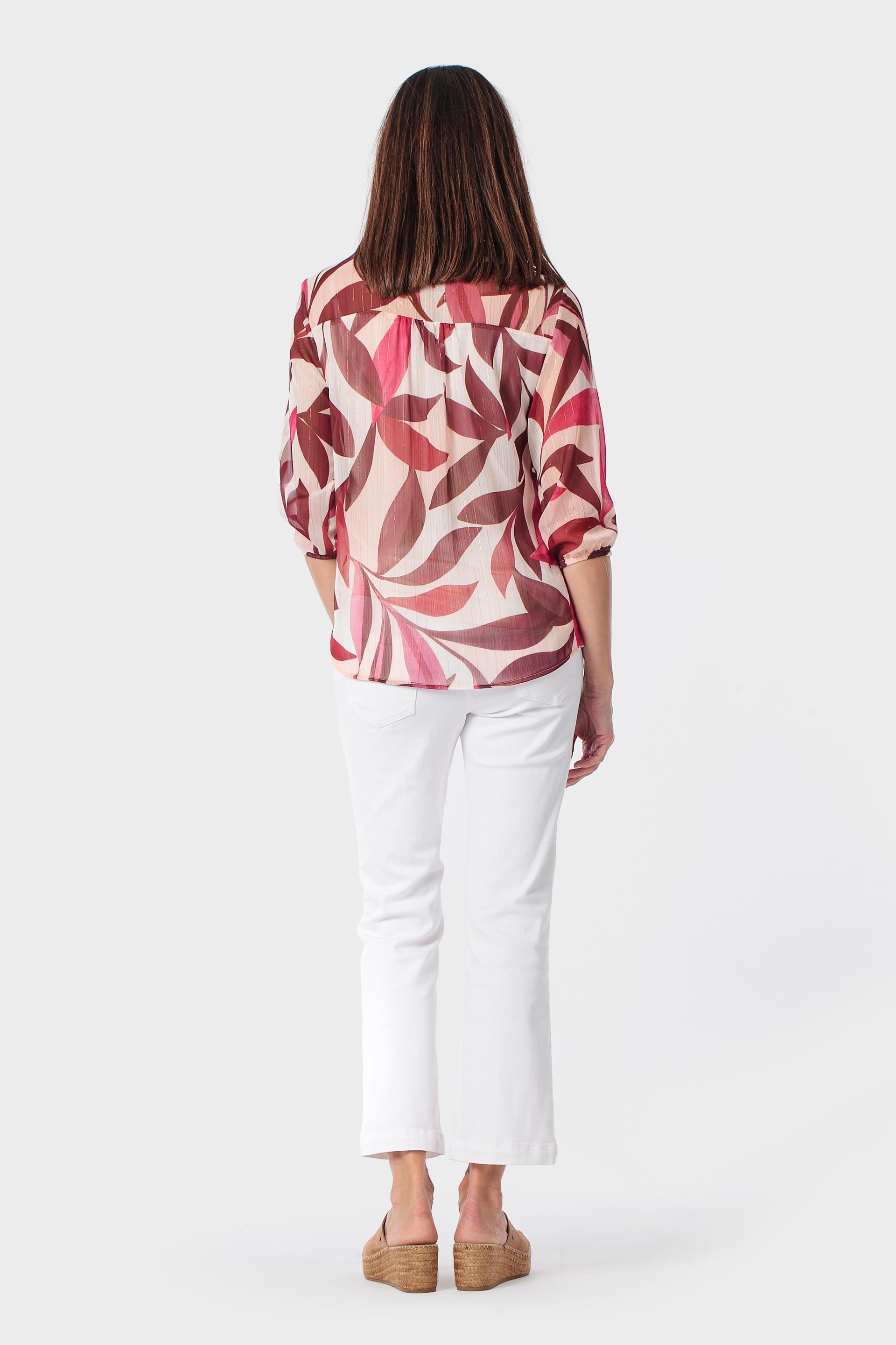 Brown Printed Blouse, Red, large image number 3