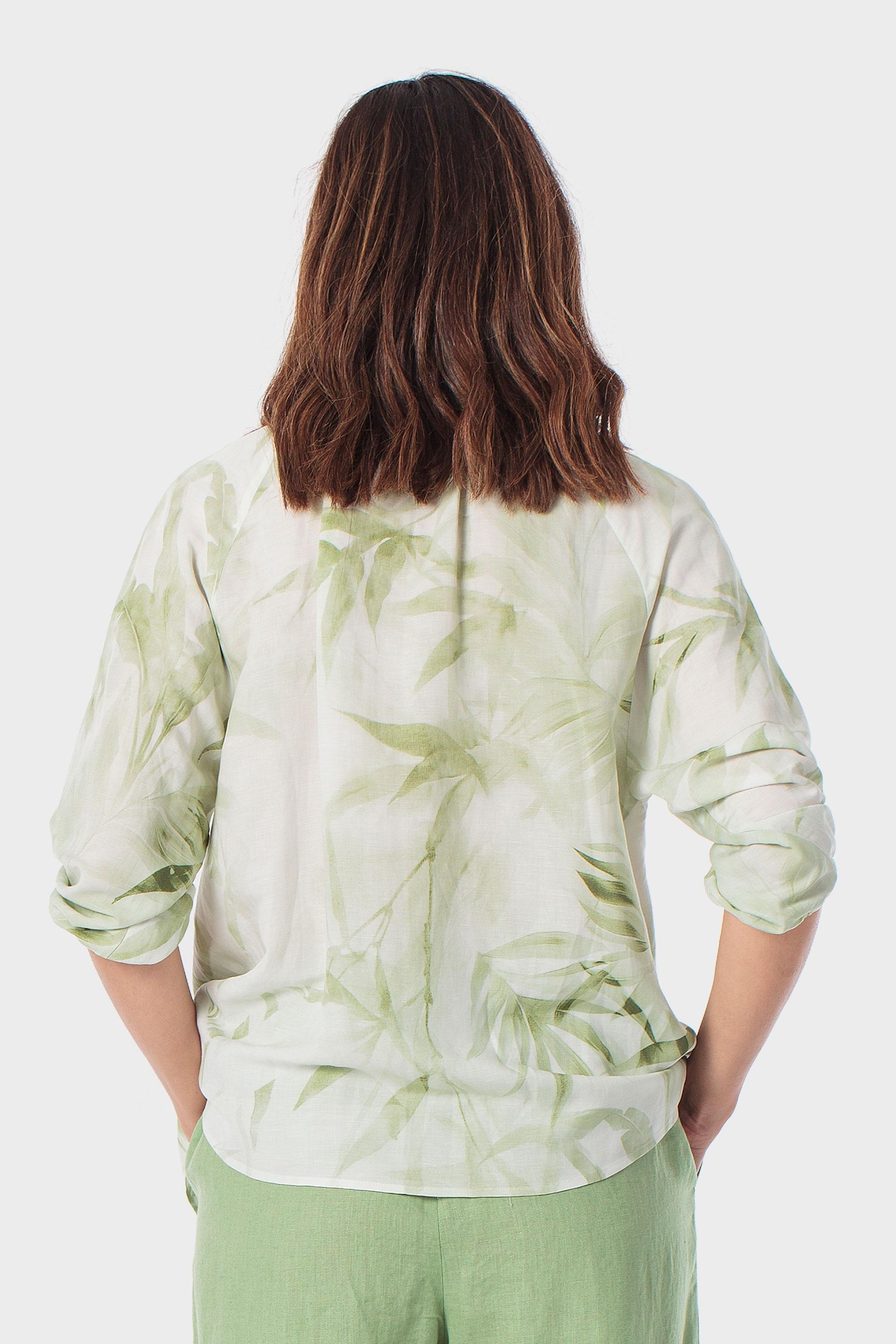 Green Printed Blouse, Green Fern, large image number 2
