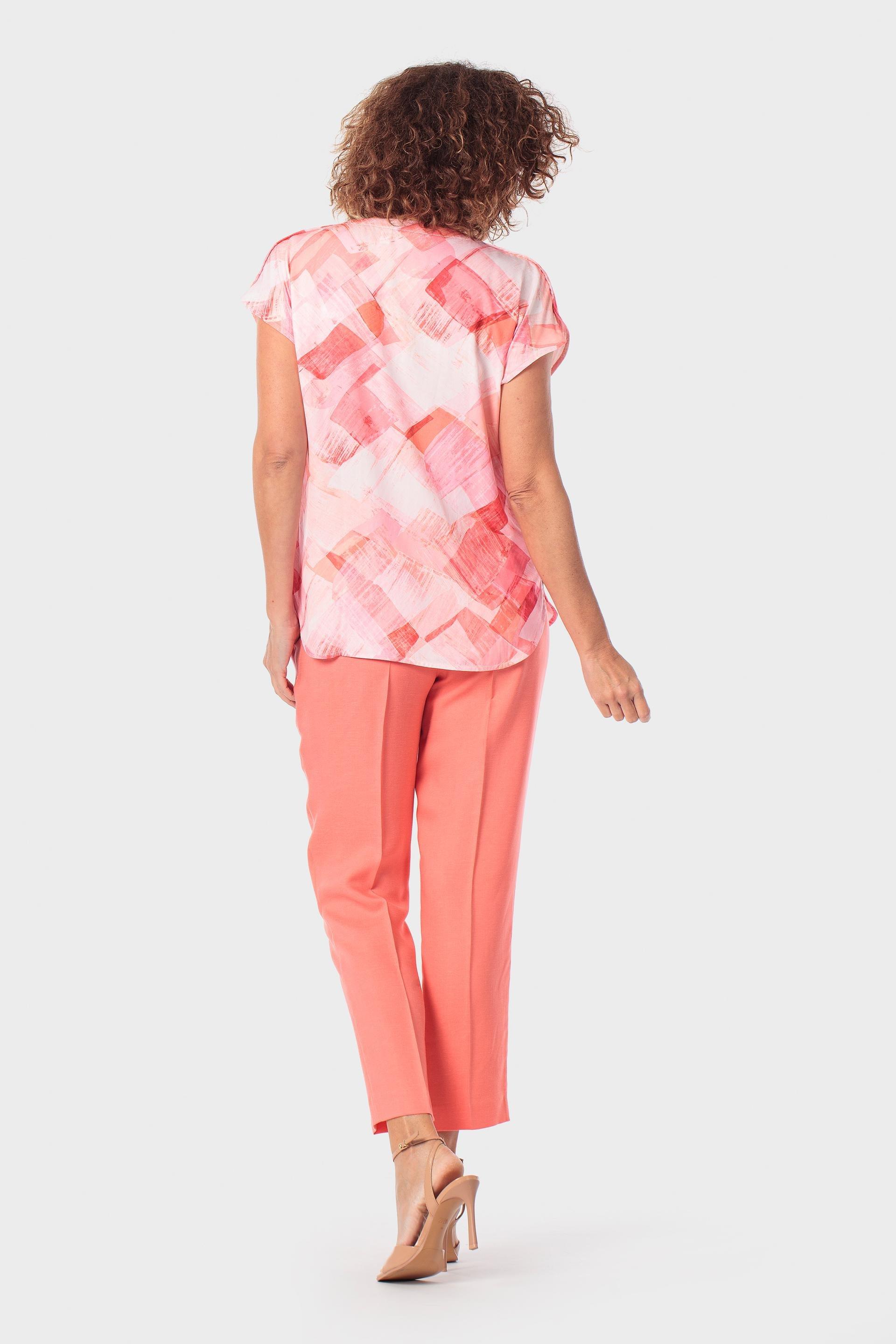 Coral Printed Blouse, Red Coral, large image number 3