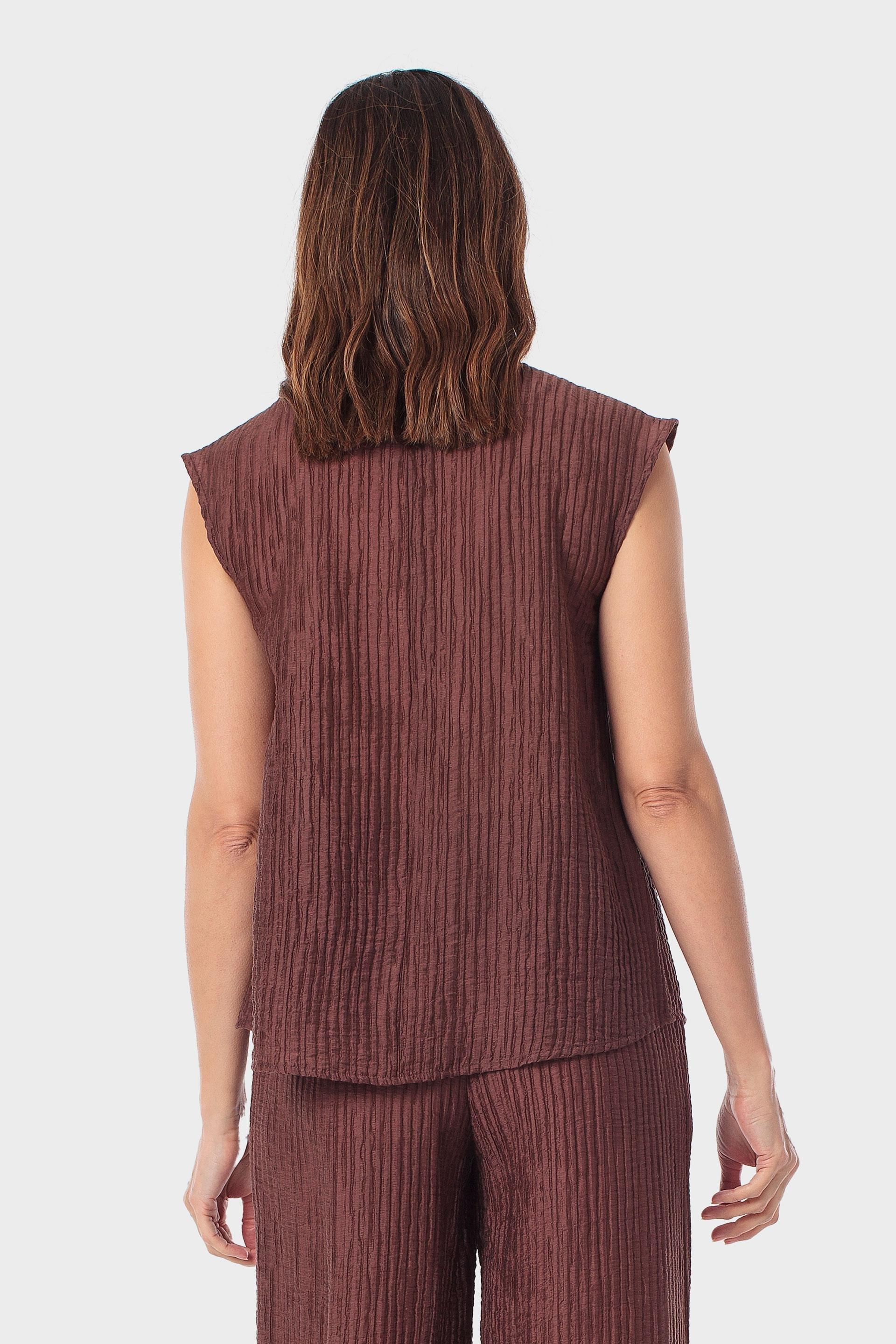 Fantasy Detail Blouse with Necklace, Brown, medium