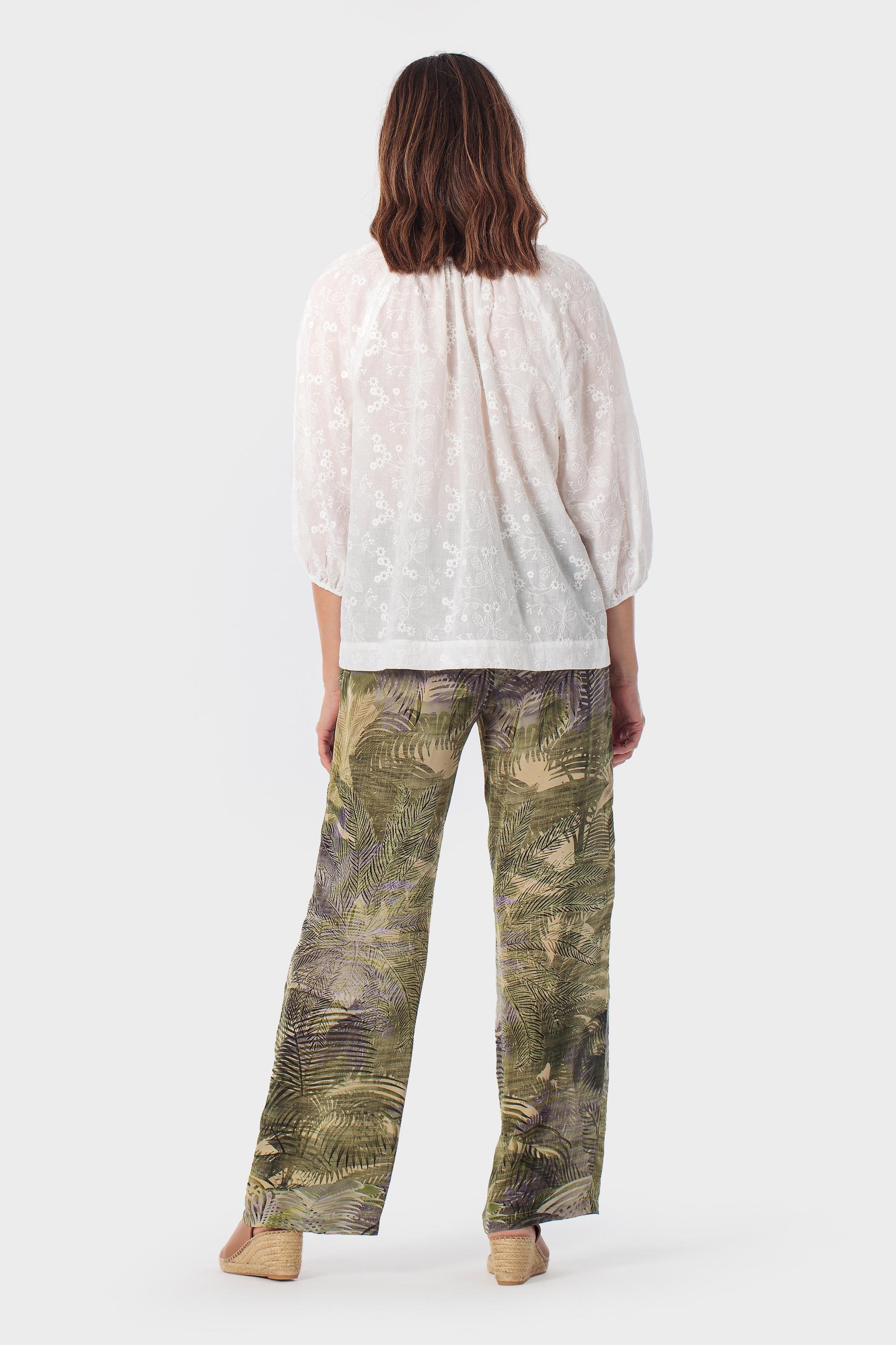 White Embroidered Blouse, Beige Talc, large image number 3
