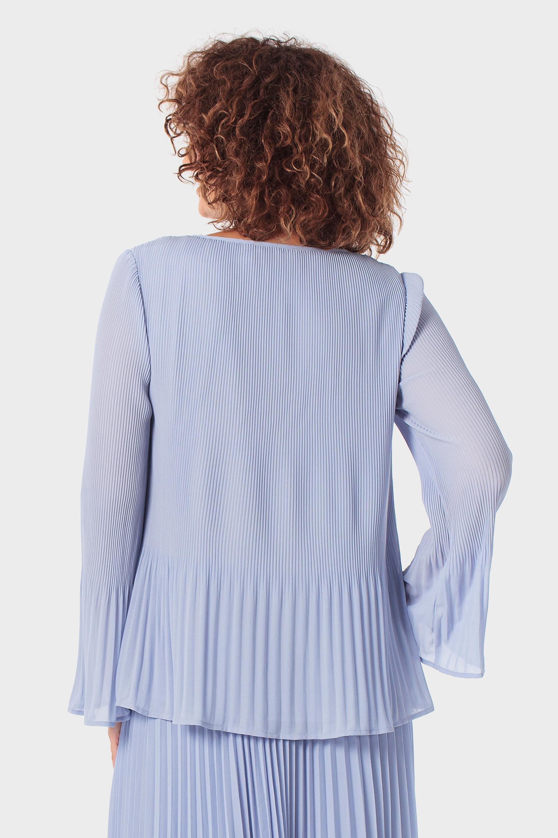 Bell-Sleeve Pleated Blouse, 3701_399, medium