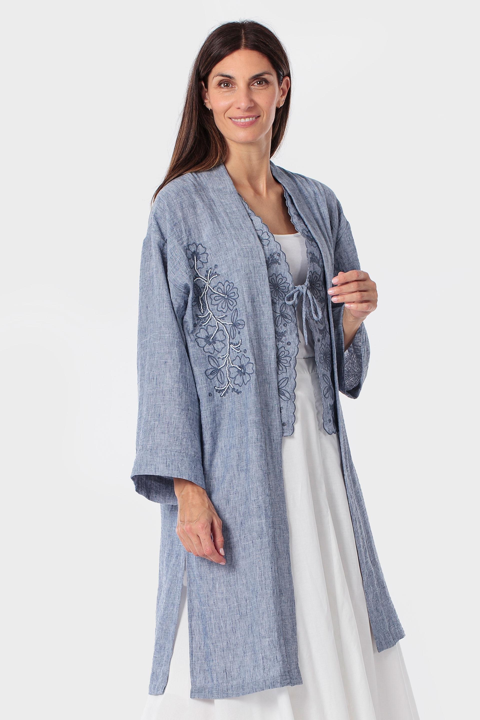 بلوزة زرقاء بقصة واسعة, Blue Denim, large image number 0
