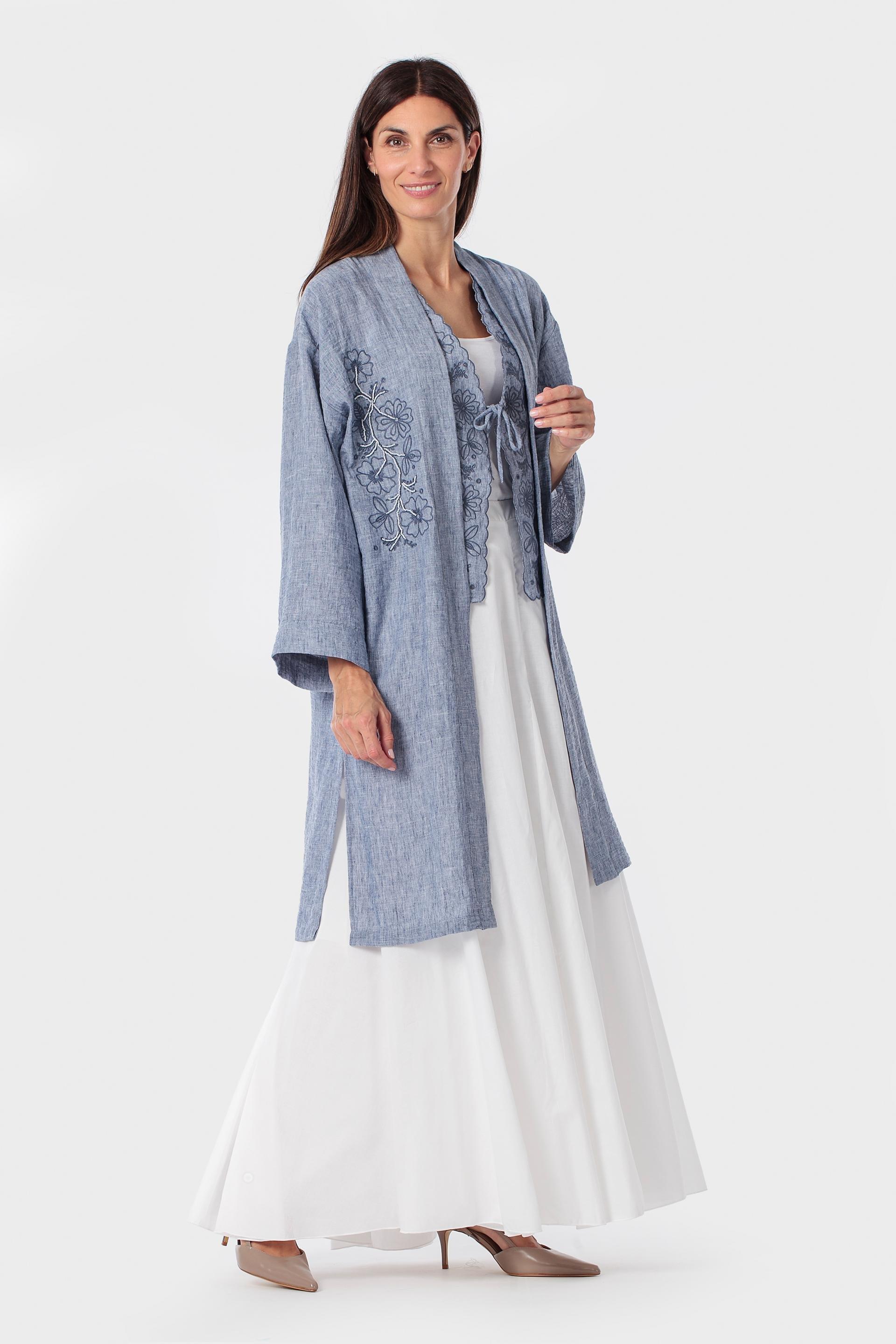 بلوزة زرقاء بقصة واسعة, Blue Denim, large image number 1