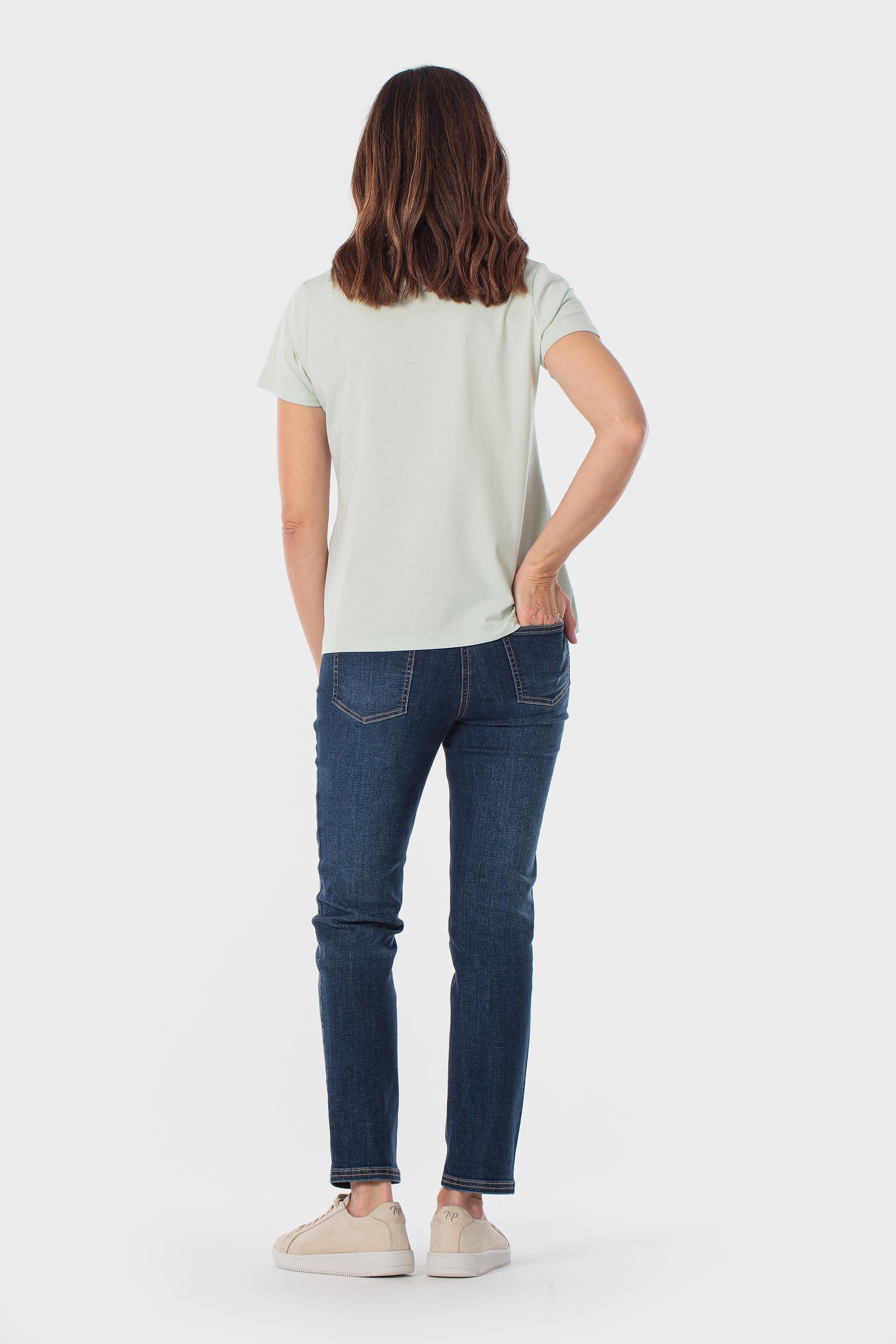 Green Basic T-Shirt With Gemstones, Green Aquamarine, large image number 3