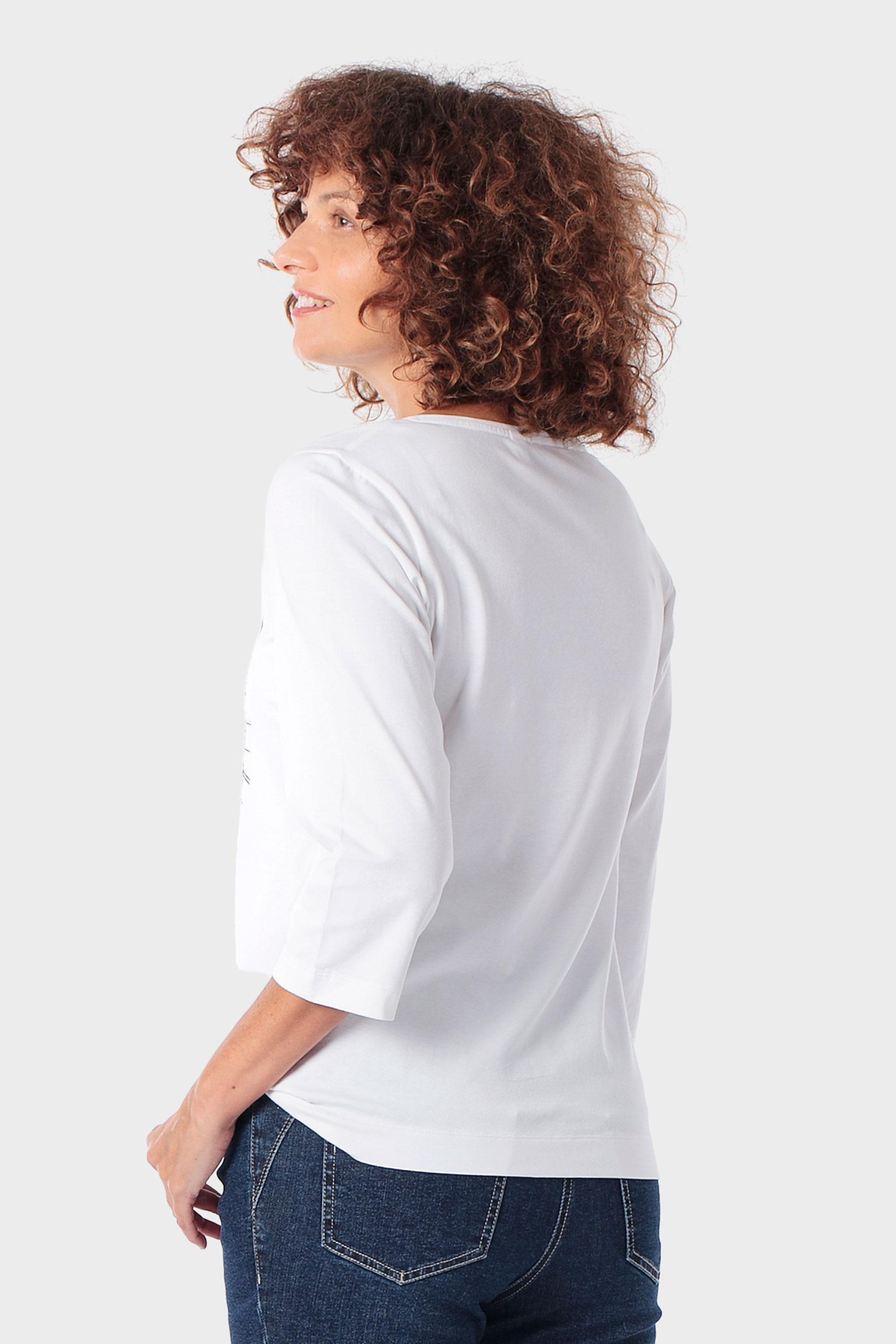 تيشيرت أبيض بطبعة امرأة, Beige Talc, medium