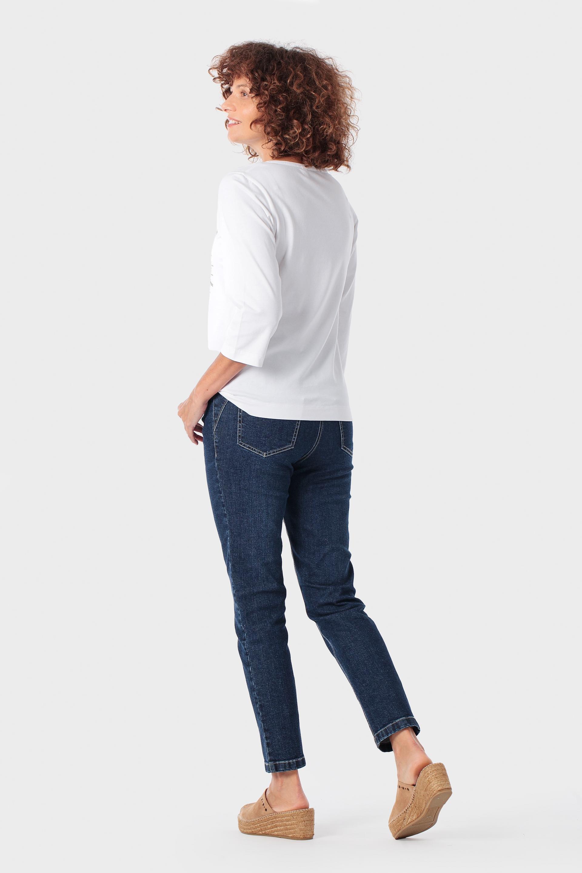 White T-Shirt With A Woman Print, 3701_232, large image number 3