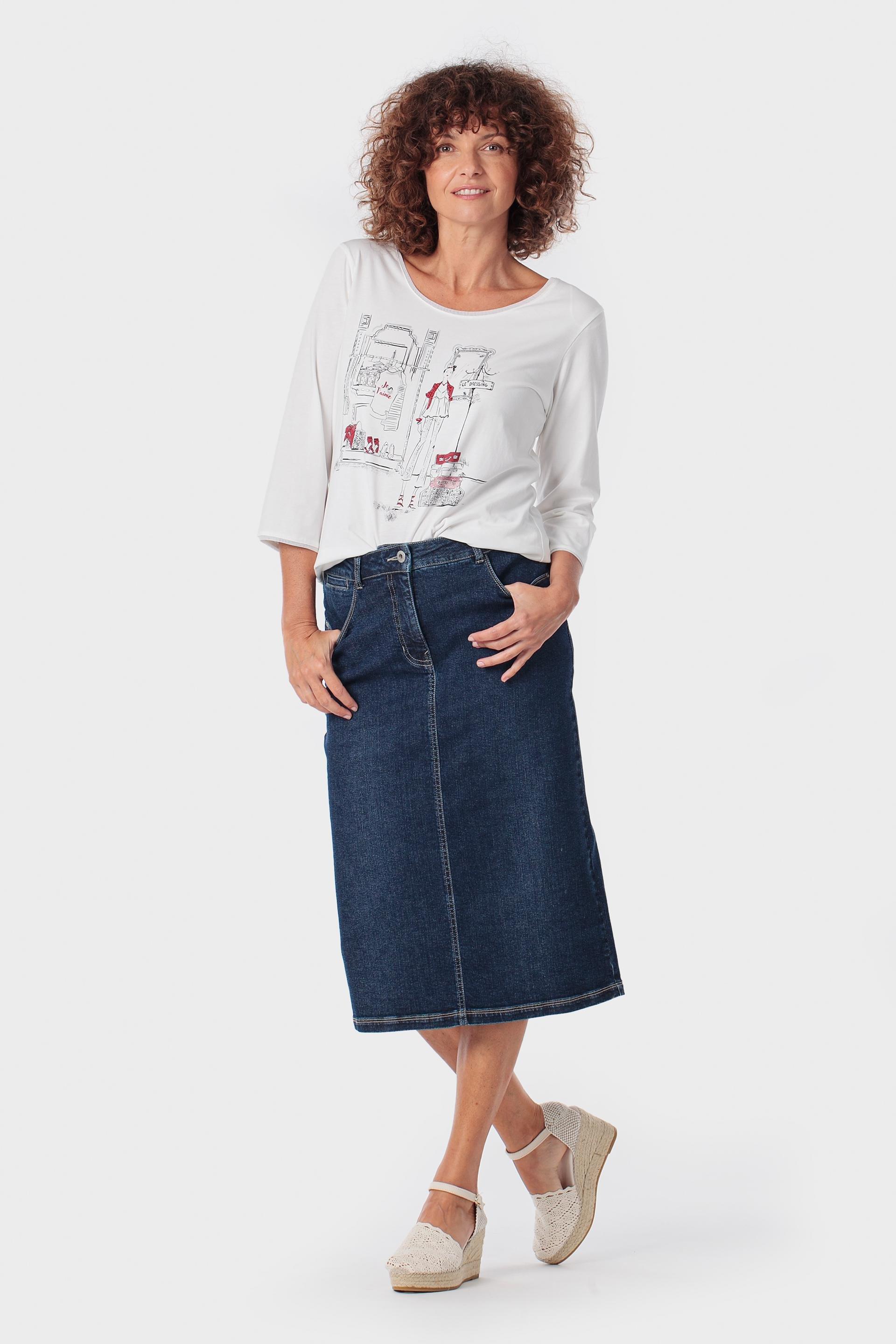 White T-Shirt With A Woman Print, 3701_121, large image number 1