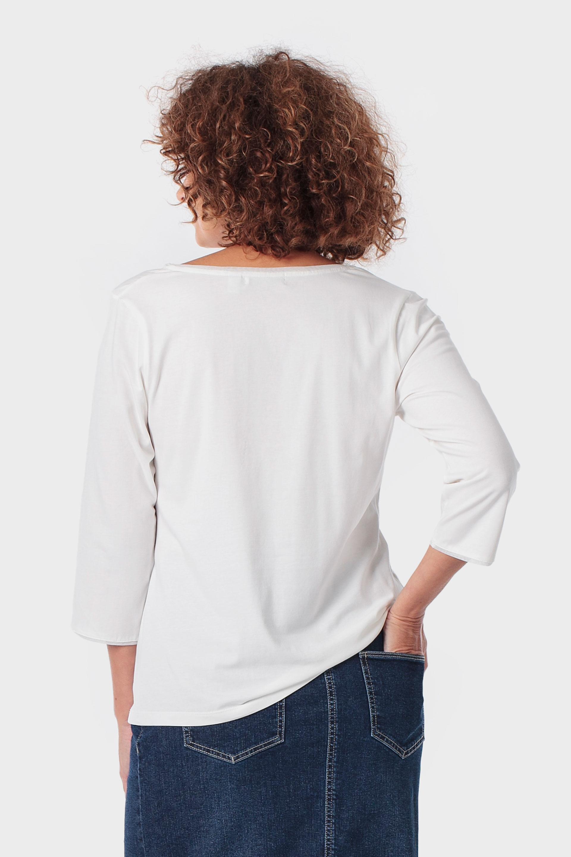 White T-Shirt With A Woman Print, 3701_121, large image number 2