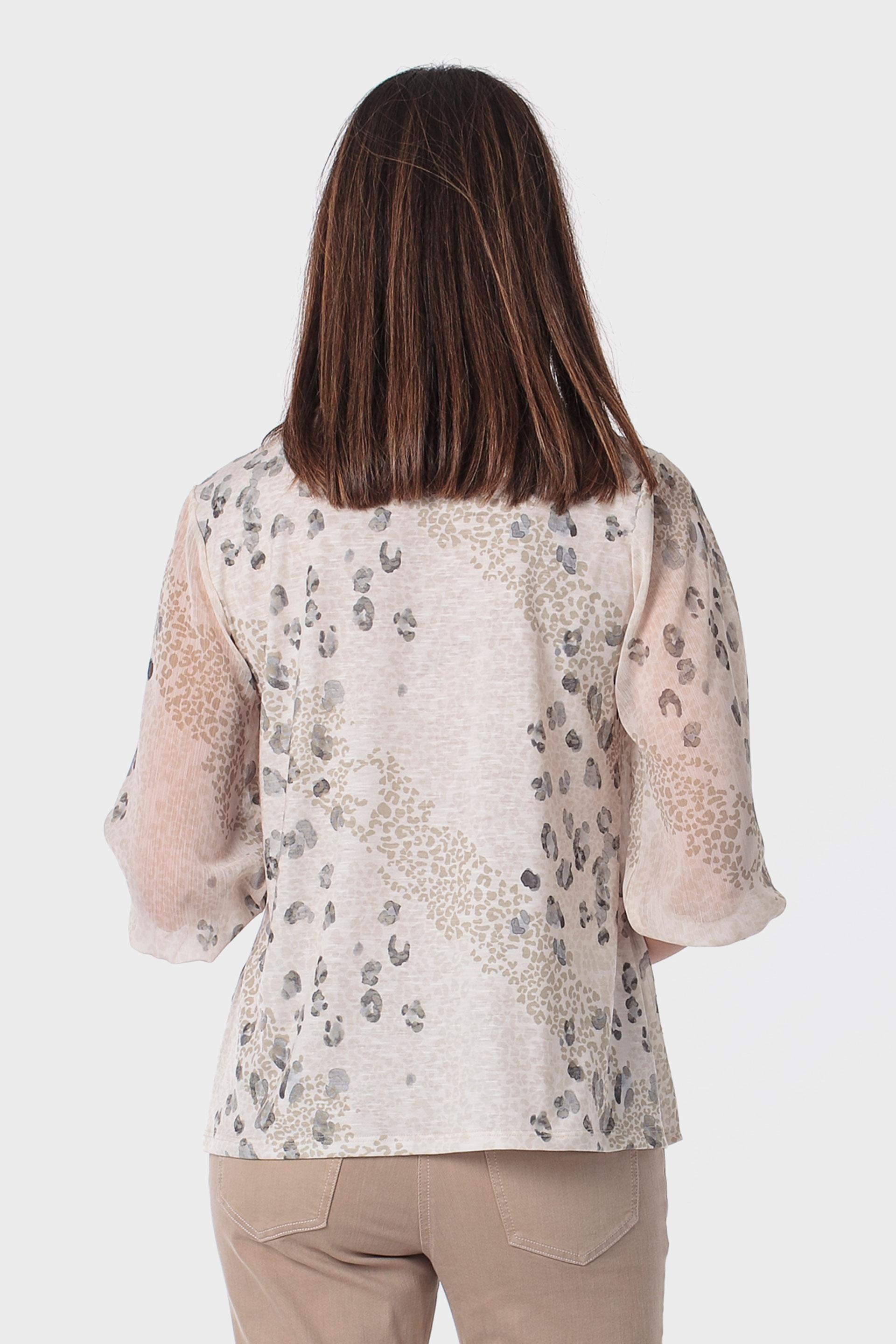 Beige Animal Print T-Shirt, 3701_126, large image number 2