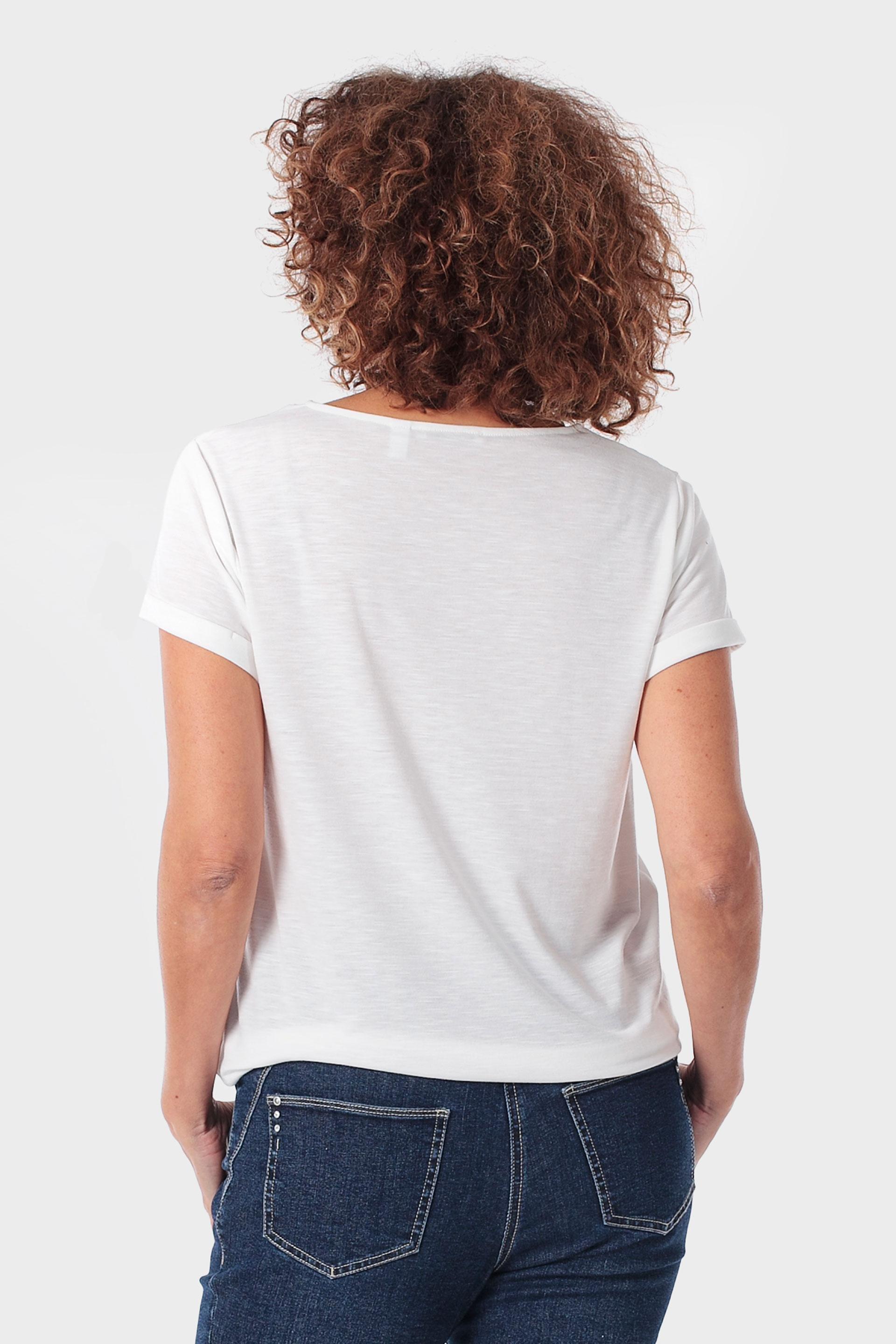White Animal Print T-Shirt, Beige Talc, large image number 2