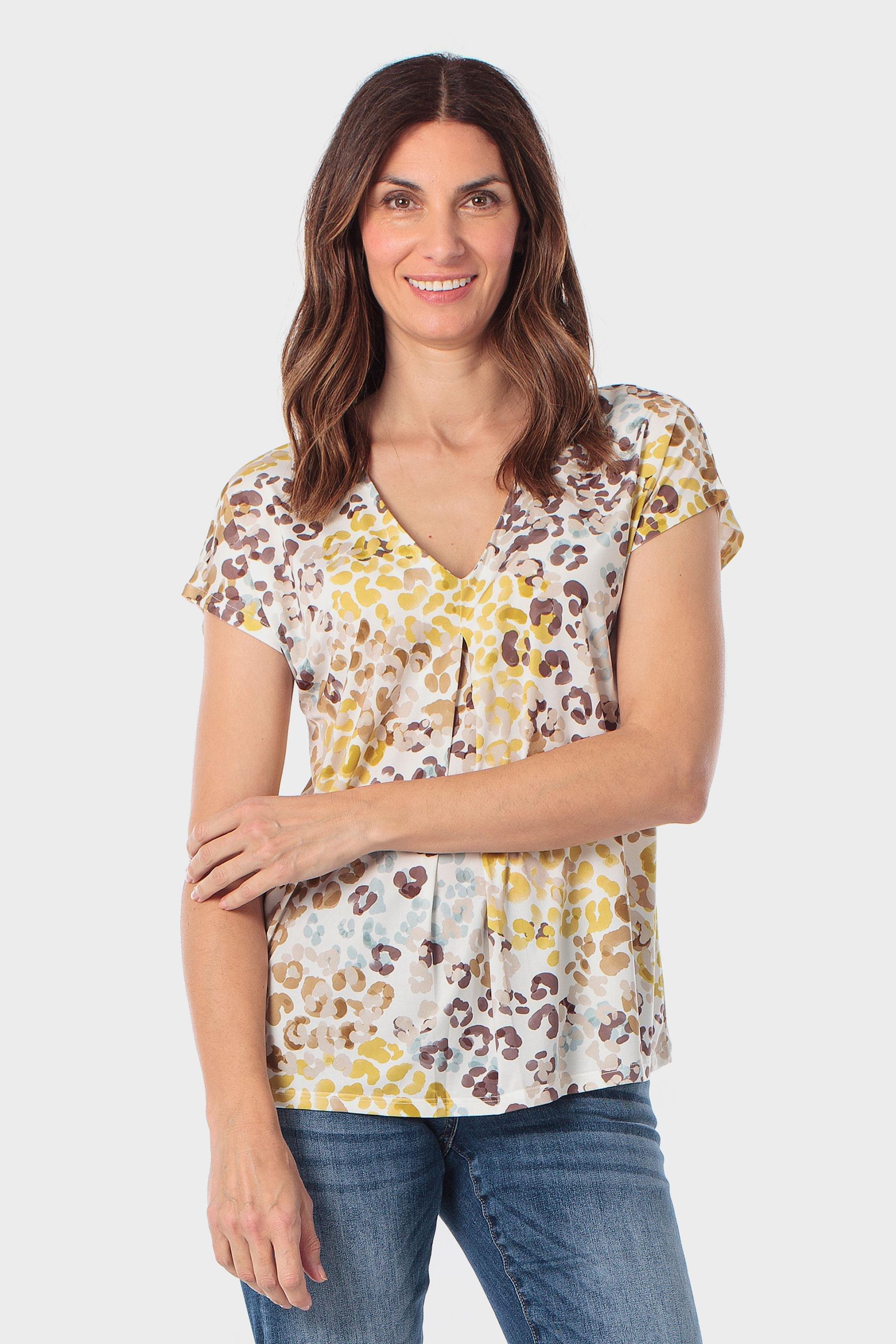 تيشيرت متعدد الألوان بنقشة حيوانية, Beige, large image number 0