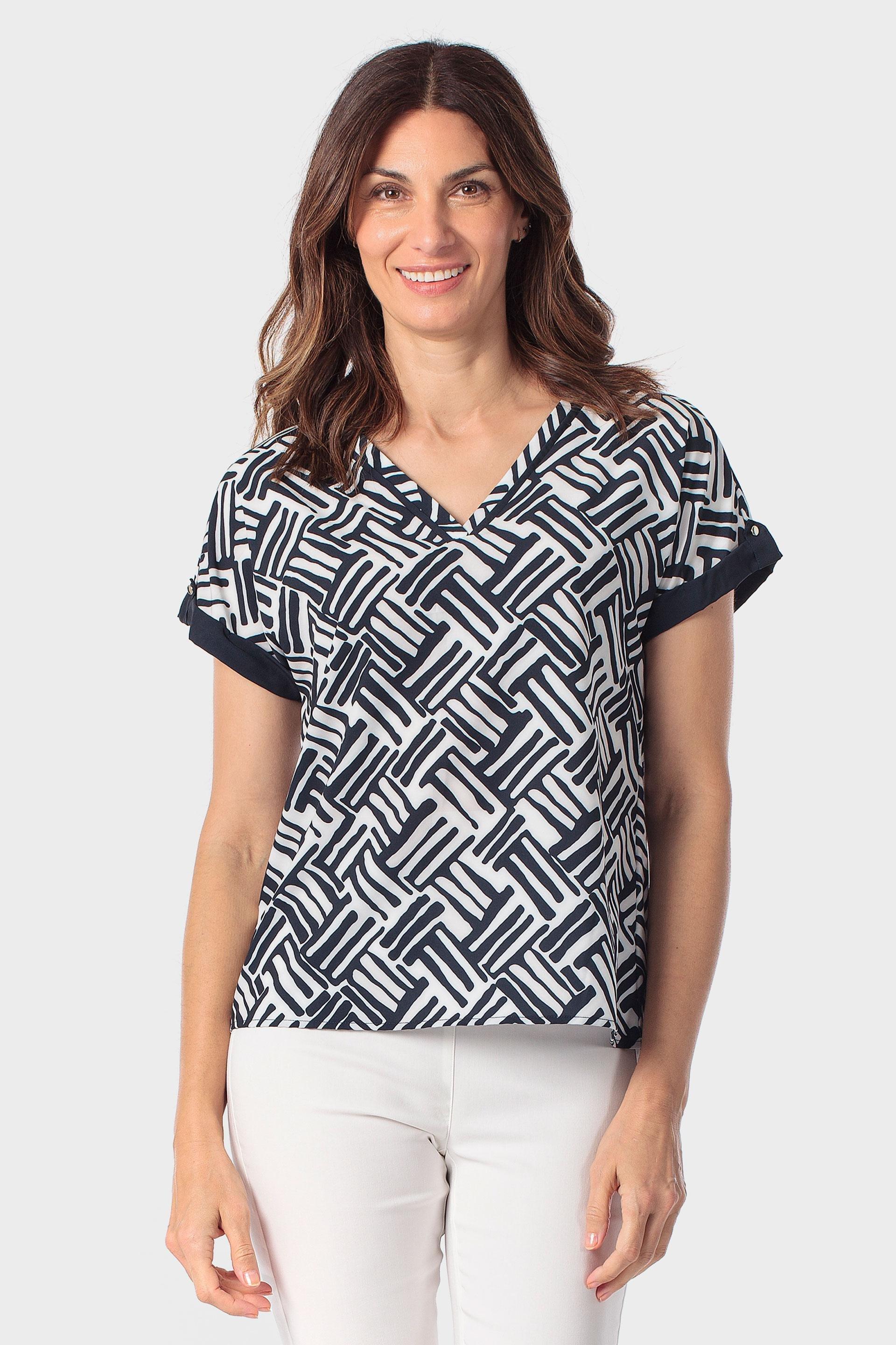 Navy Printed T-Shirt, Blue Navy, medium