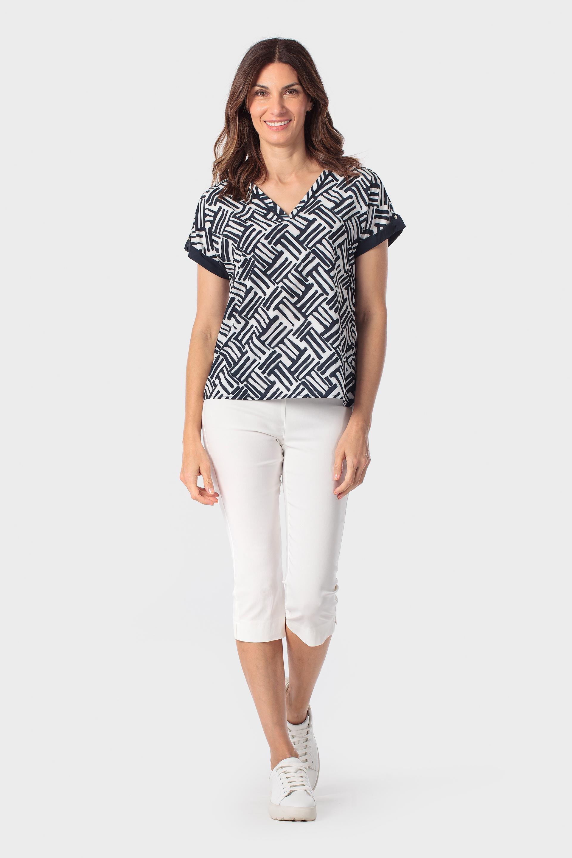 Navy Printed T-Shirt, Blue Navy, medium