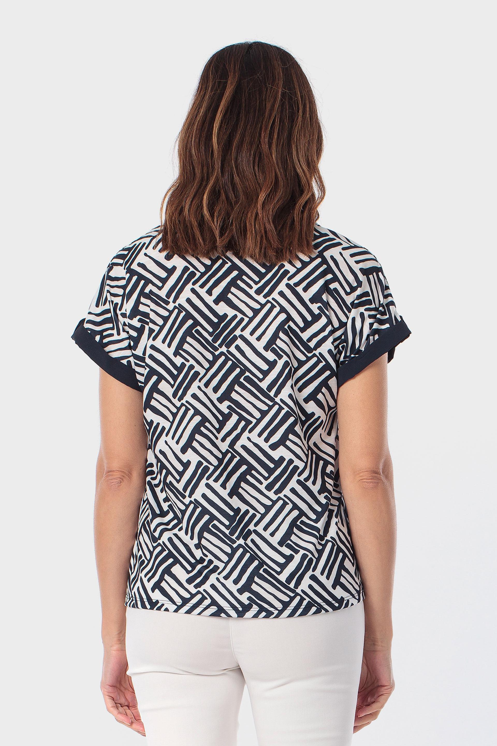 Navy Printed T-Shirt, Blue Navy, medium