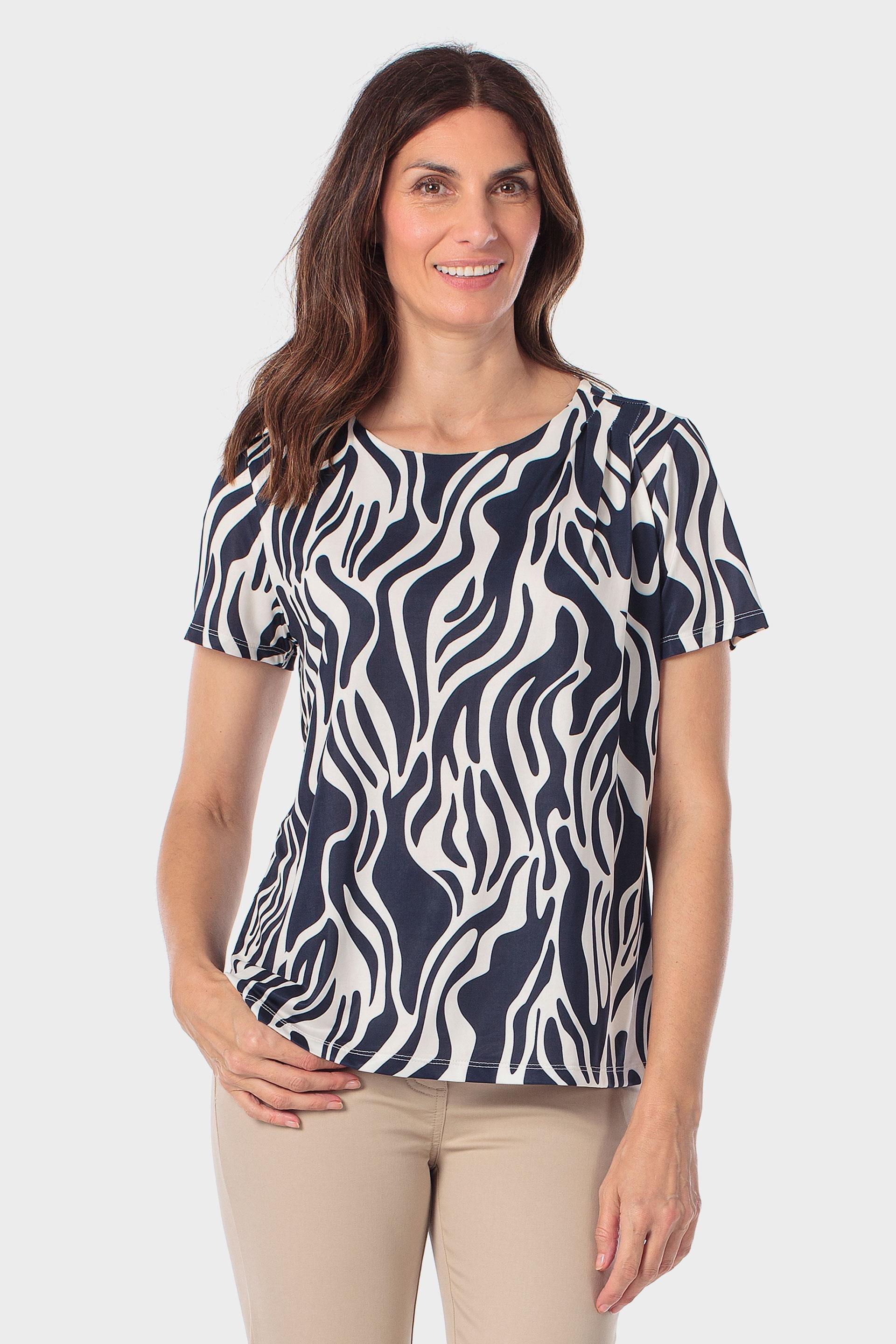 Black Printed T-Shirt, Blue Navy, large image number 0
