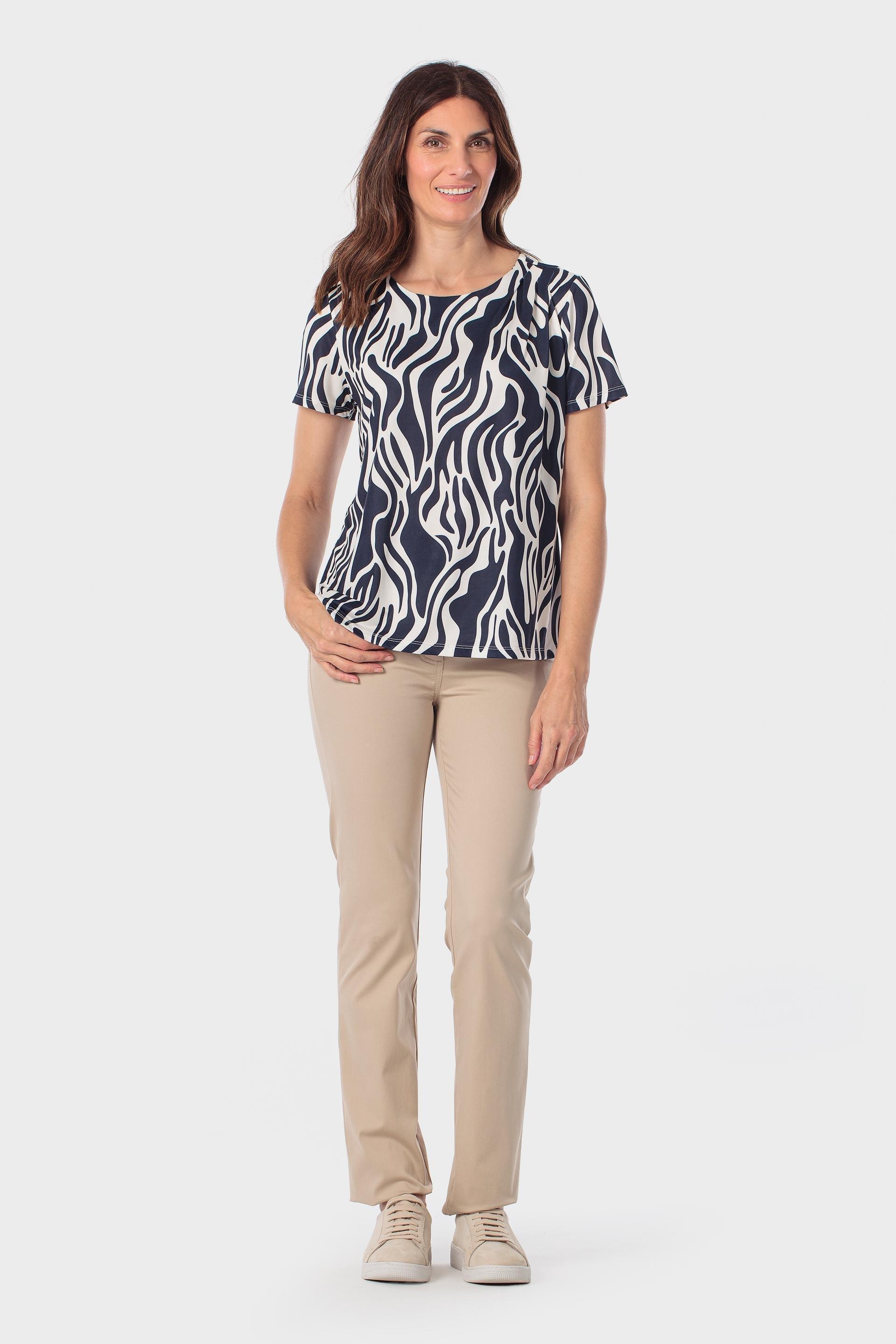 Black Printed T-Shirt, Blue Navy, medium