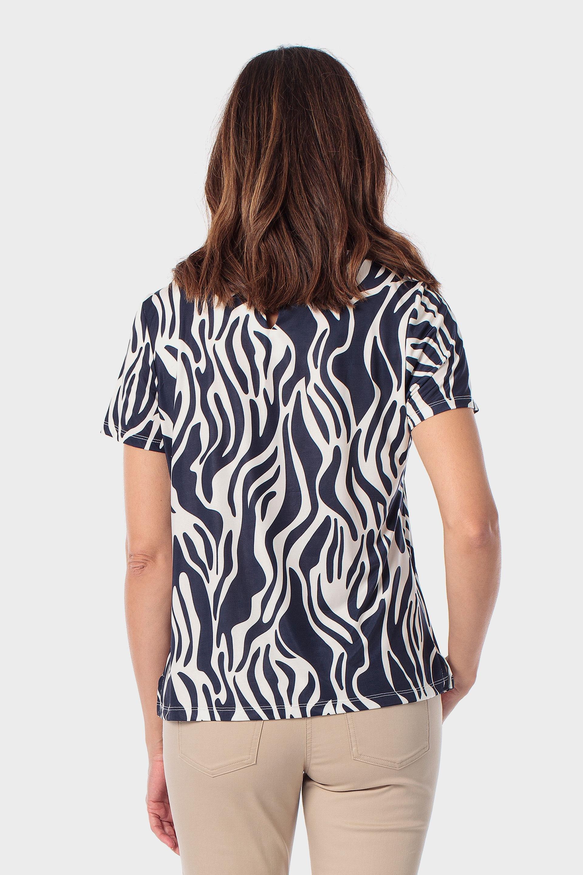 Black Printed T-Shirt, Blue Navy, large image number 2