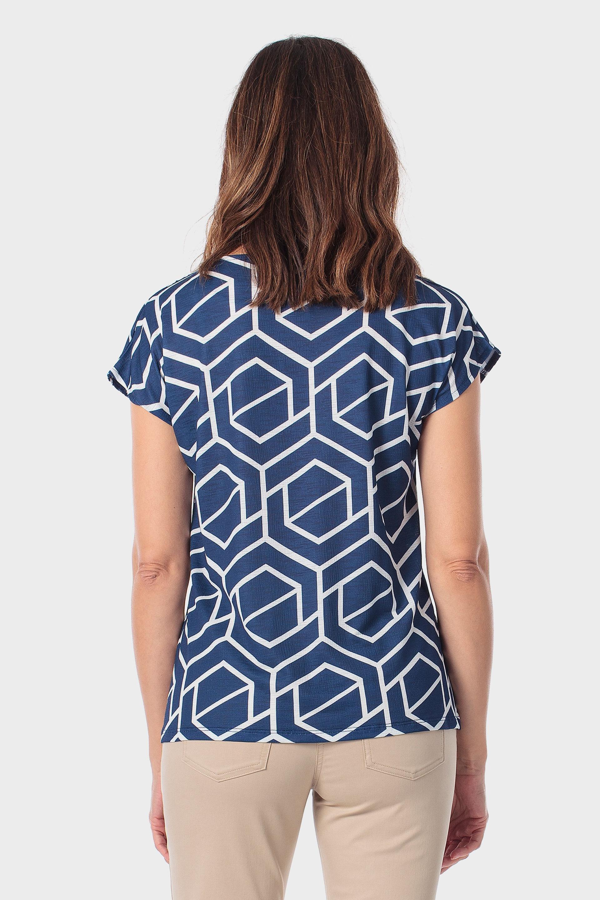 Blue Printed Blouse, Blue Navy, large image number 2
