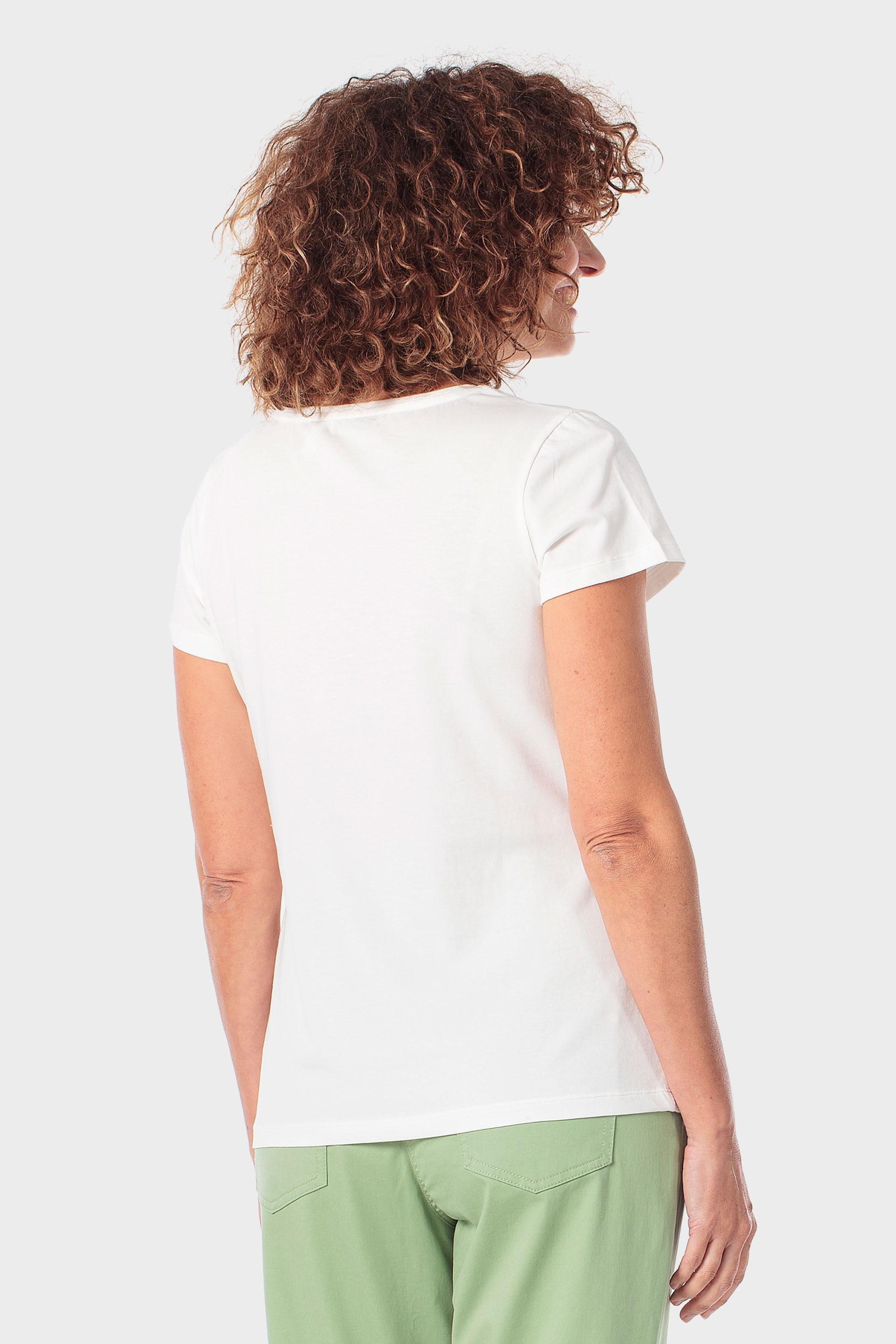 White Tropical Print T-Shirt, Beige Talc, medium