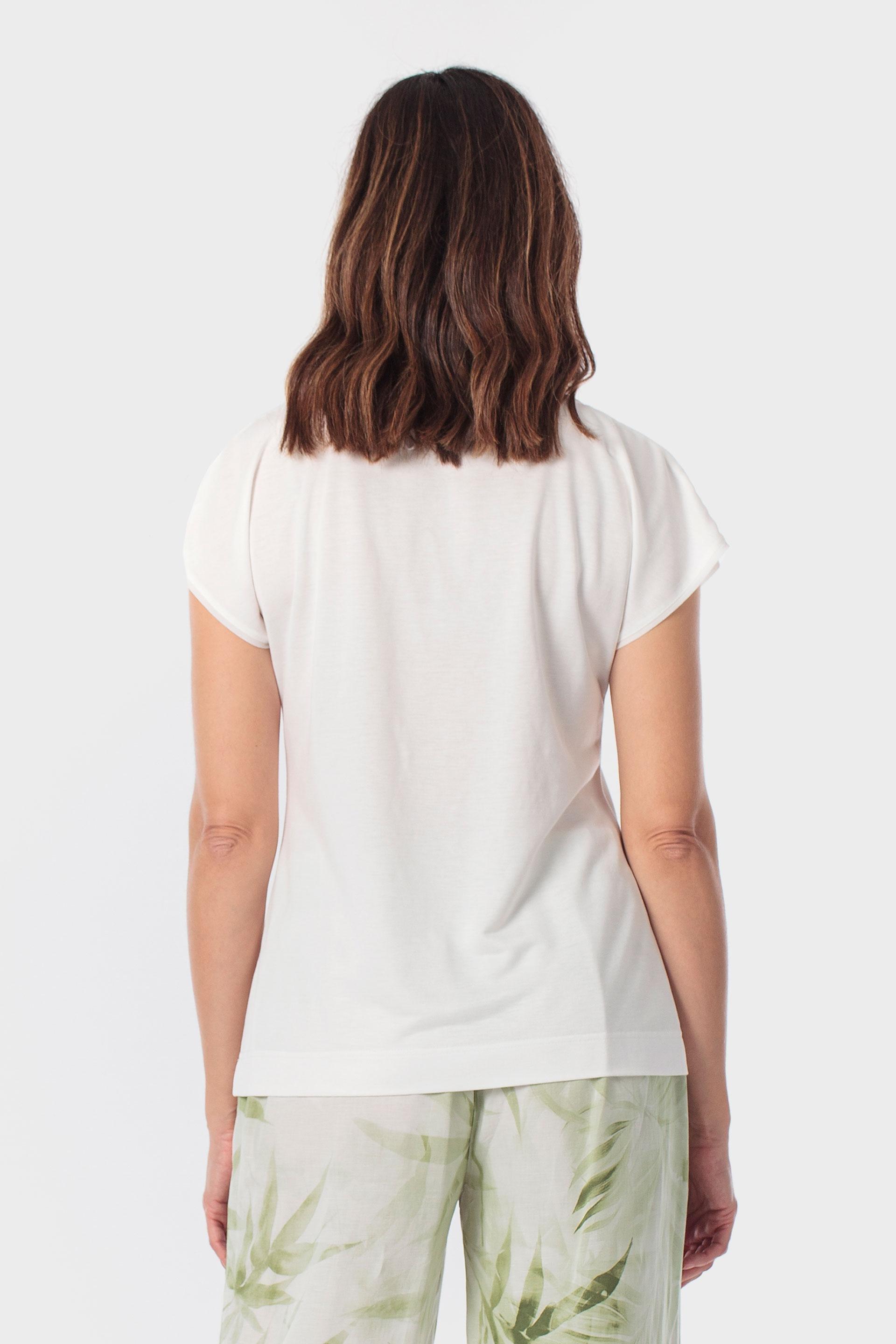 Green Printed T-Shirt, Beige Talc, large image number 2