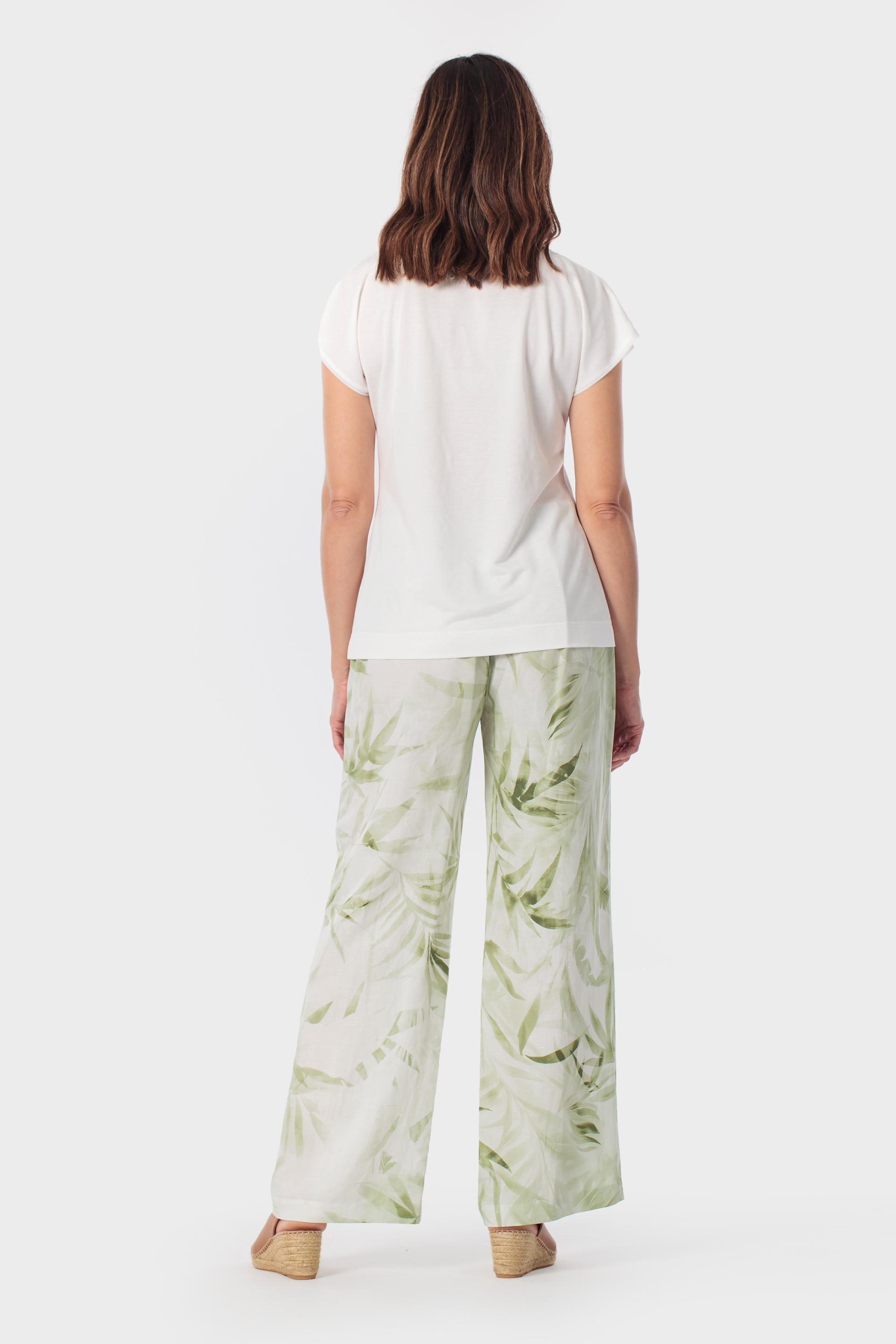 Green Printed T-Shirt, Beige Talc, large image number 3