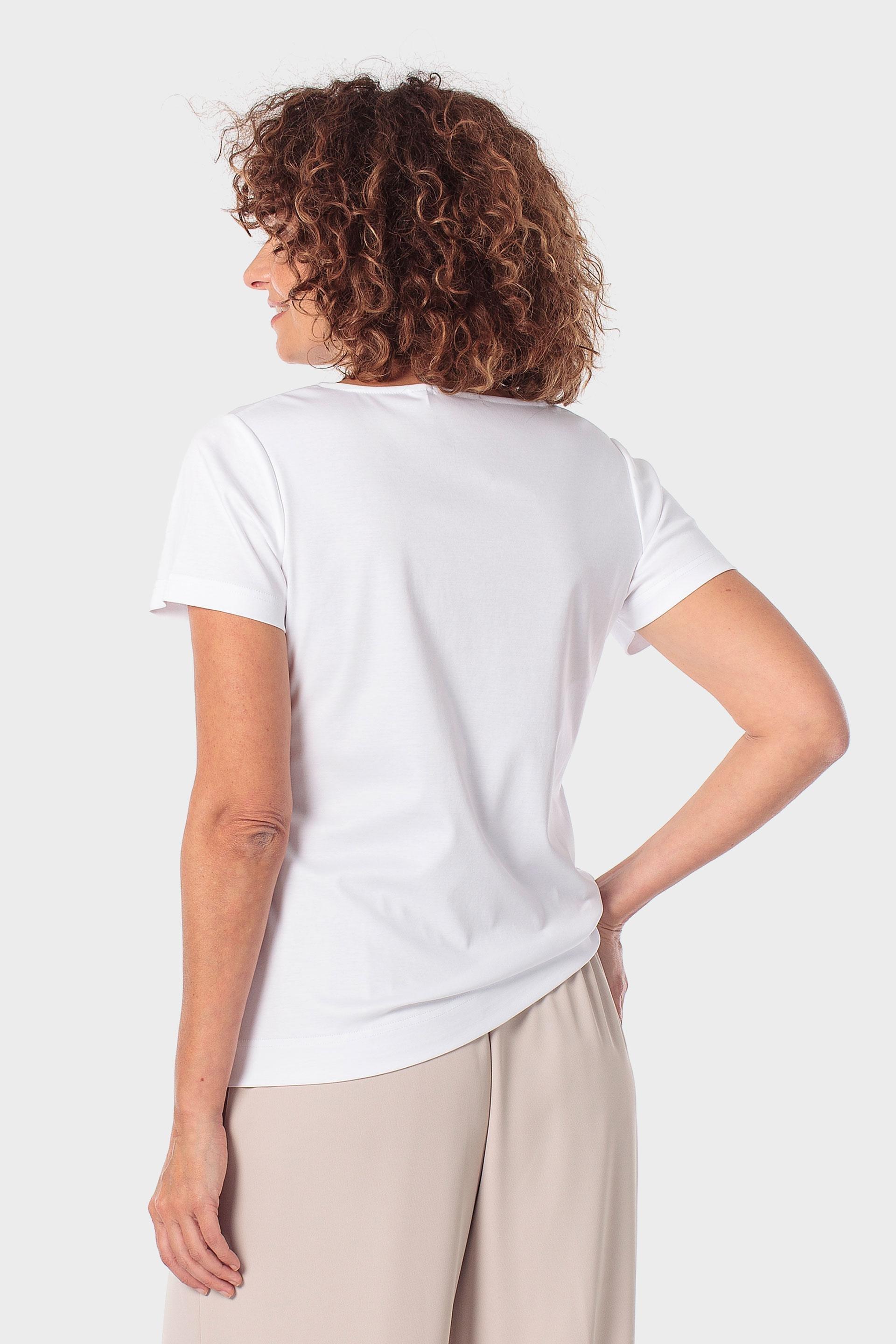 Chain Detail Cotton T-Shirt Beige, Beige Talc, large image number 2