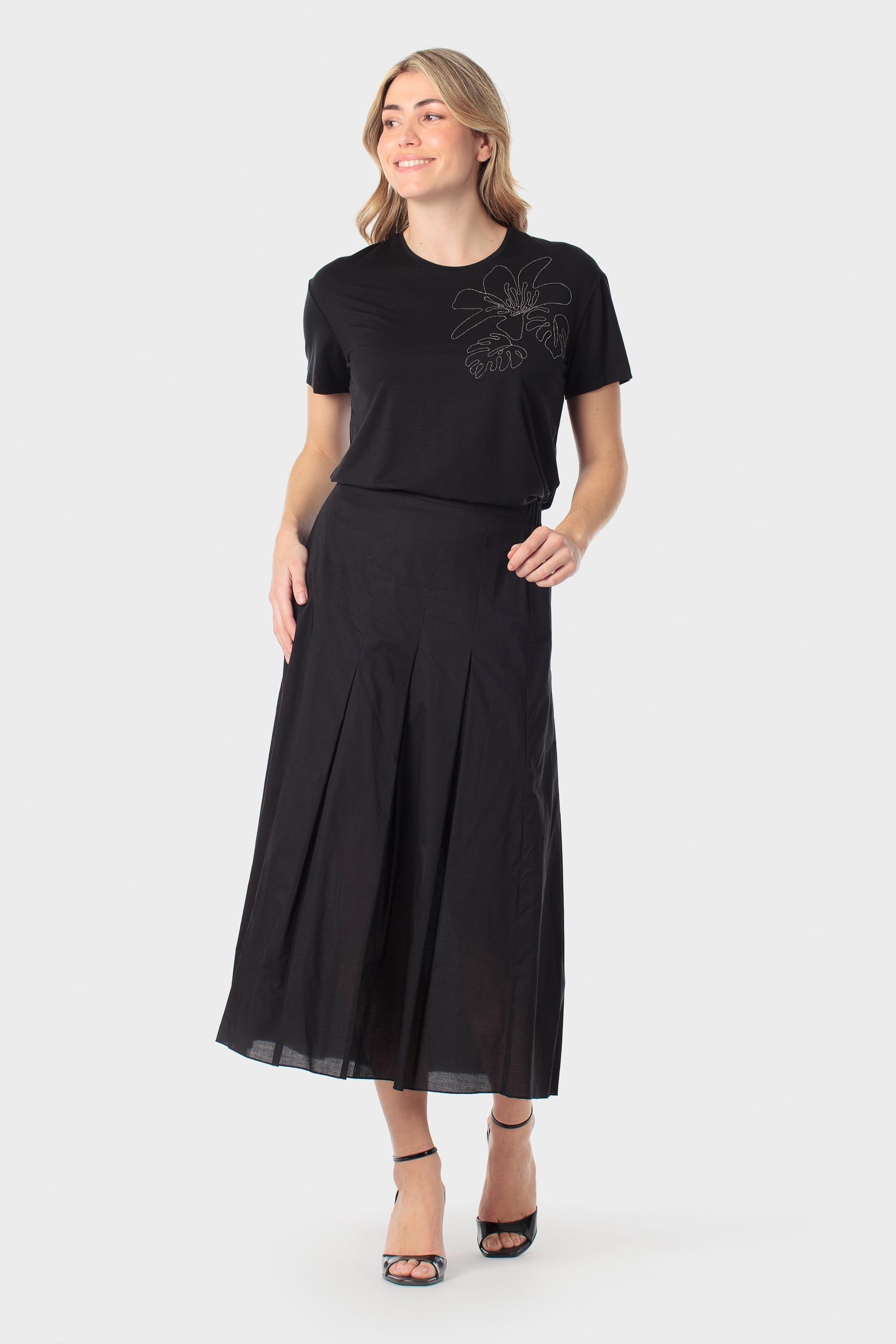 تيشيرت أسود بطبعة سلسلة, Black, medium