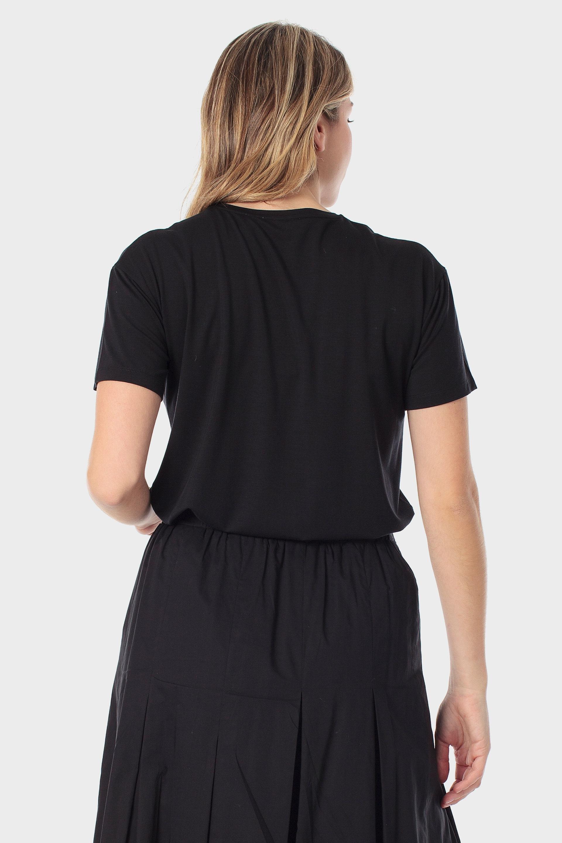 تيشيرت أسود بطبعة سلسلة, Black, medium