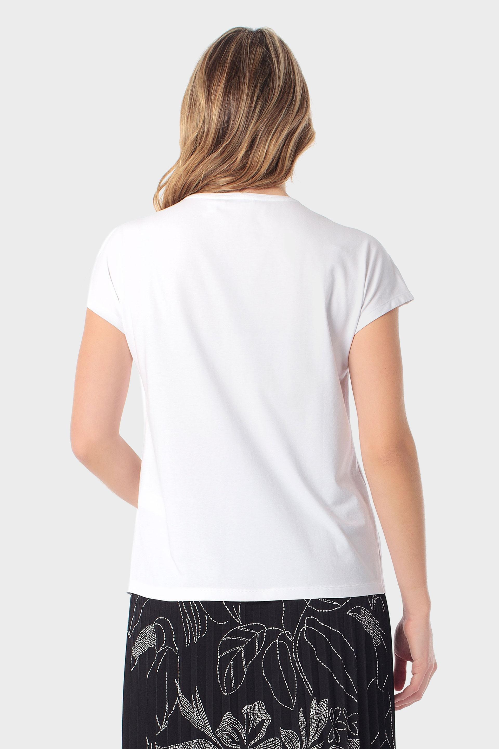 Floral Cutwork Embroidered T-Shirt White, Beige Talc, medium