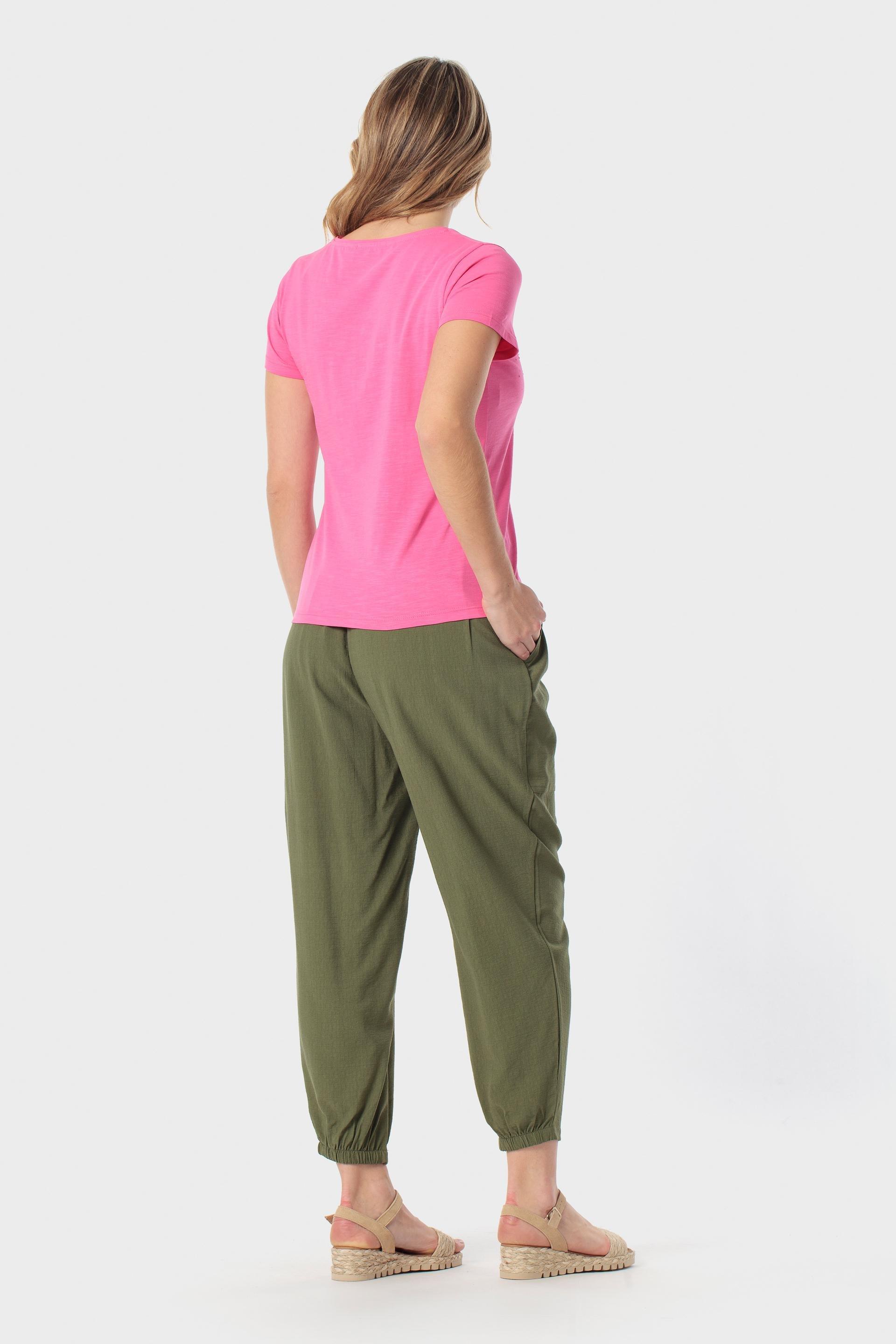 تيشيرت وردي مزين بأحجار الراين, Fuchsia, large image number 3
