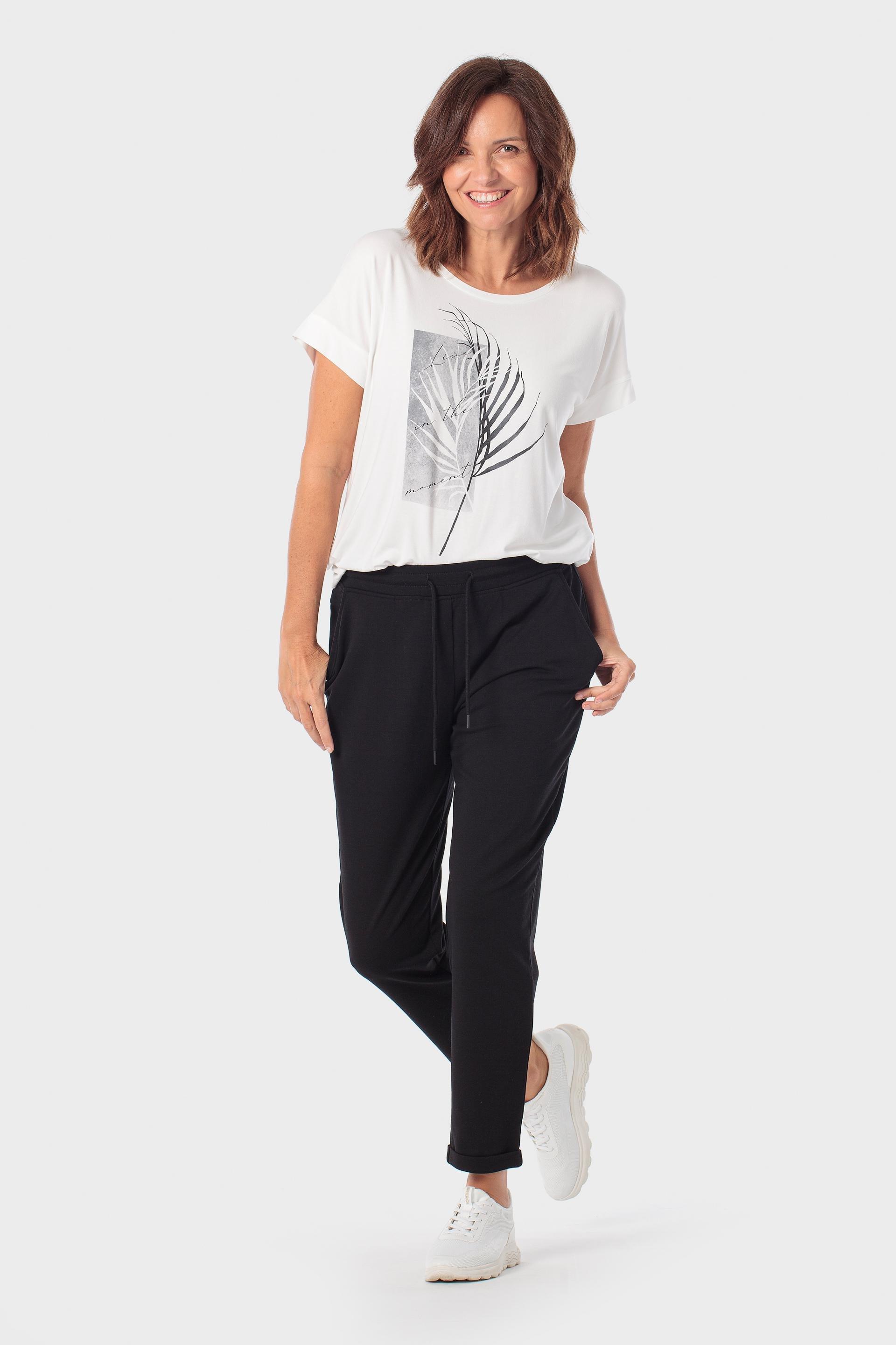 White Printed T-Shirt, Beige Talc, large image number 1