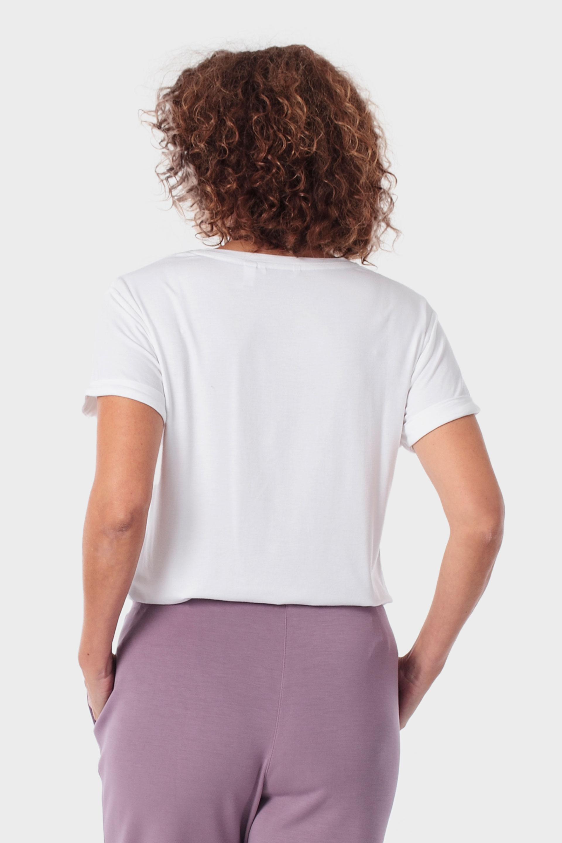 White Floral Print T-Shirt, White, large image number 2