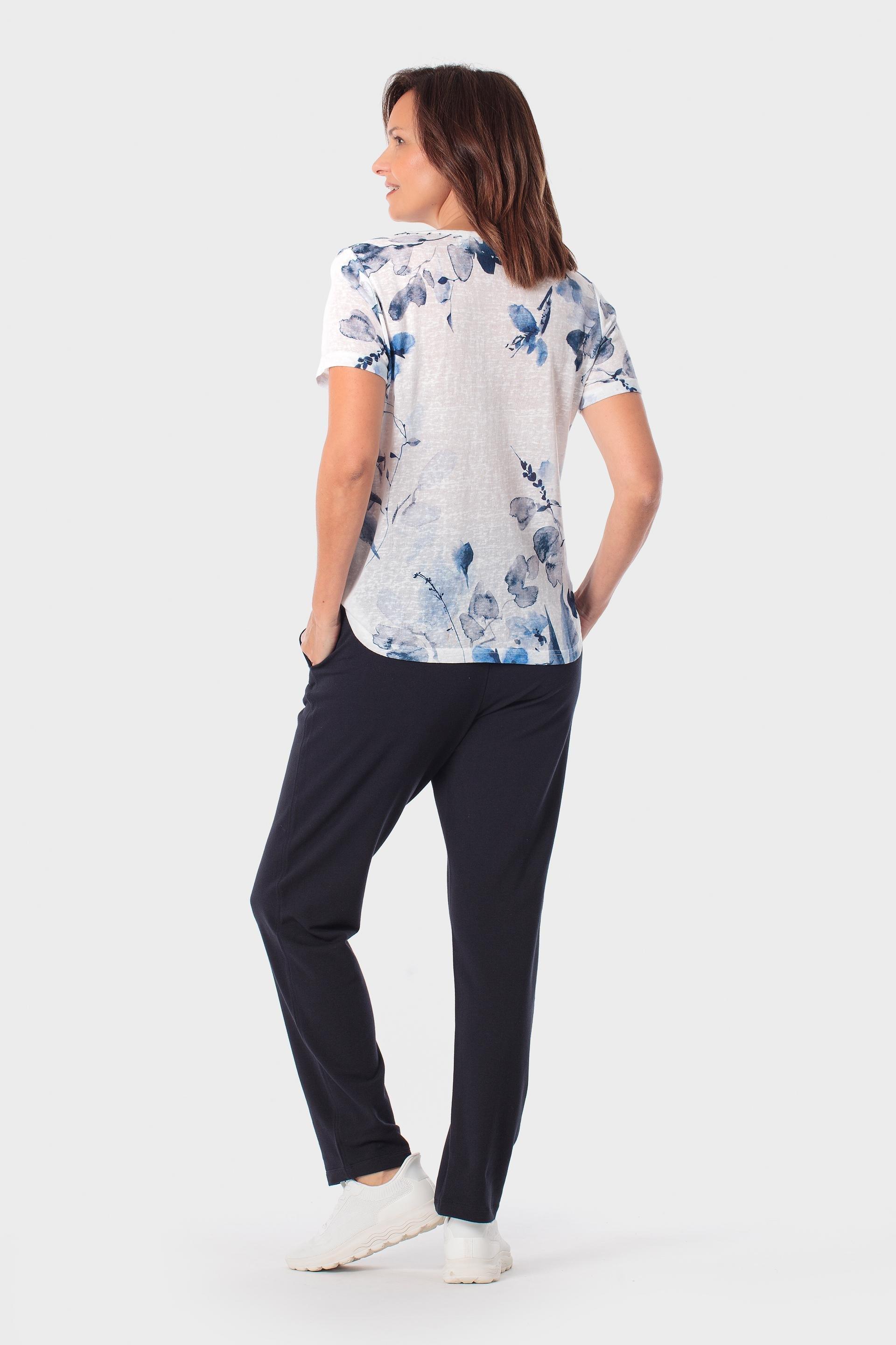 White Sports Printed T-Shirt, Blue Indigo, large image number 3