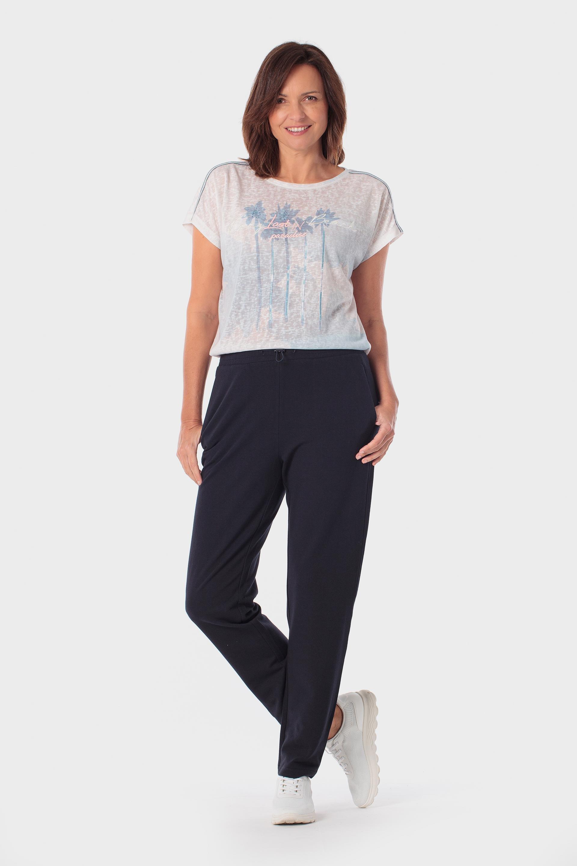 White Embroidered T-Shirt, Blue Sky, large image number 1