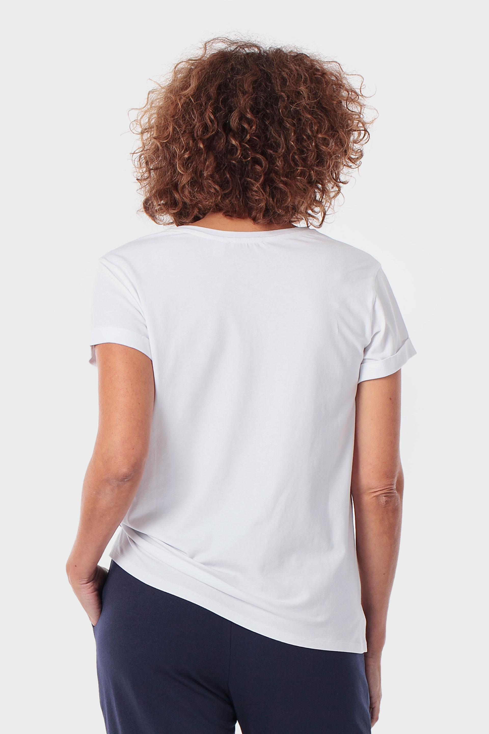 تيشيرت رياضي مطبع أبيض, White, large image number 2