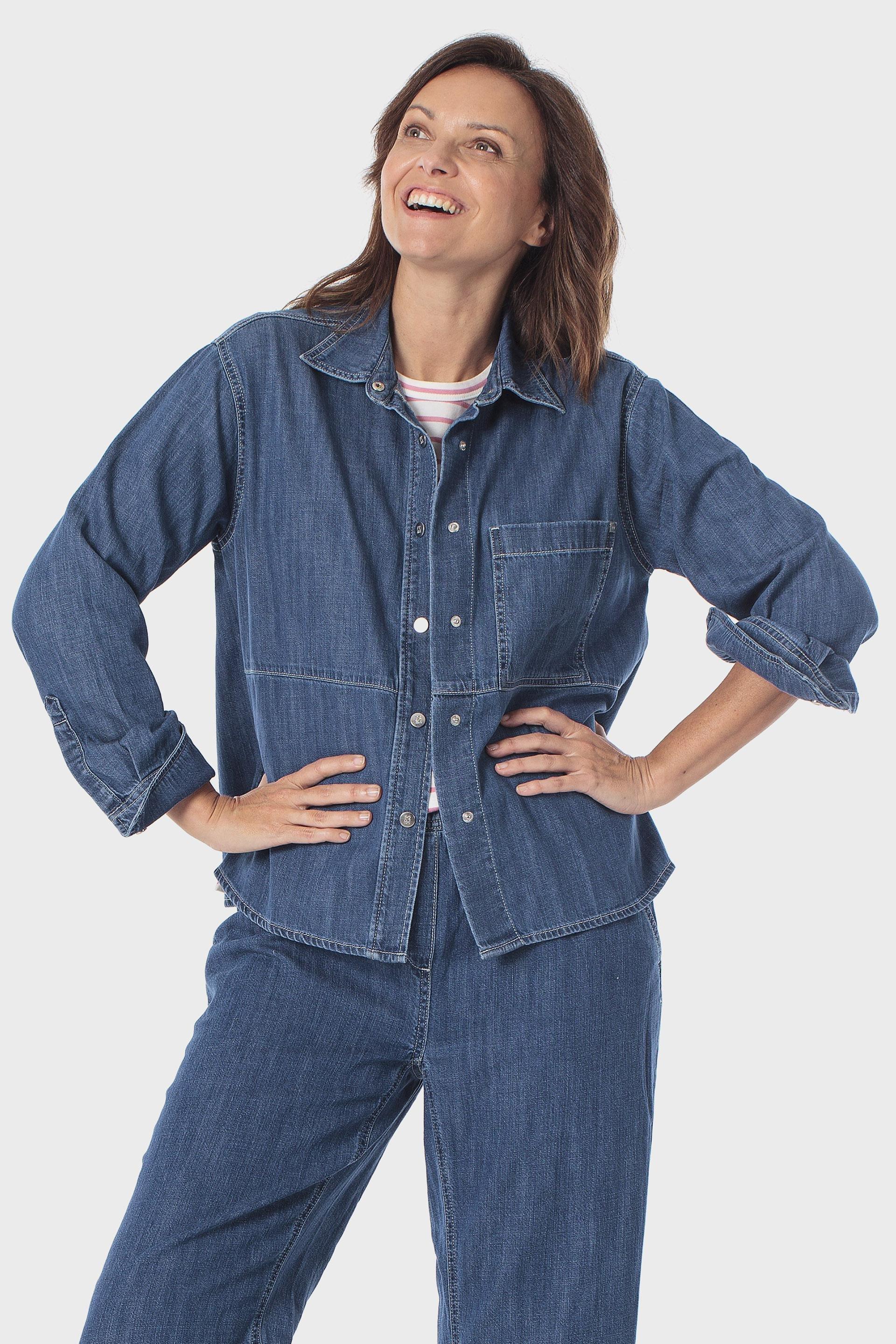 Snap Button Denim Jacket, 3701_396, large image number 0