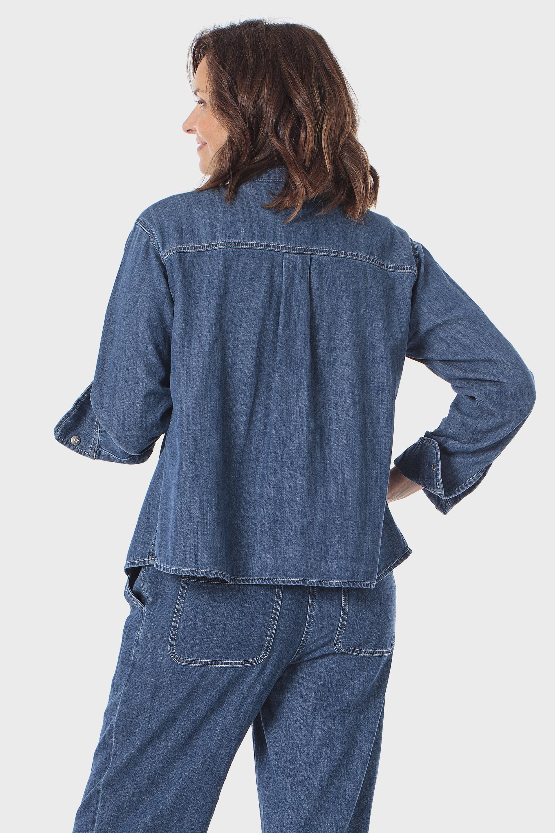 Snap Button Denim Jacket, 3701_396, medium