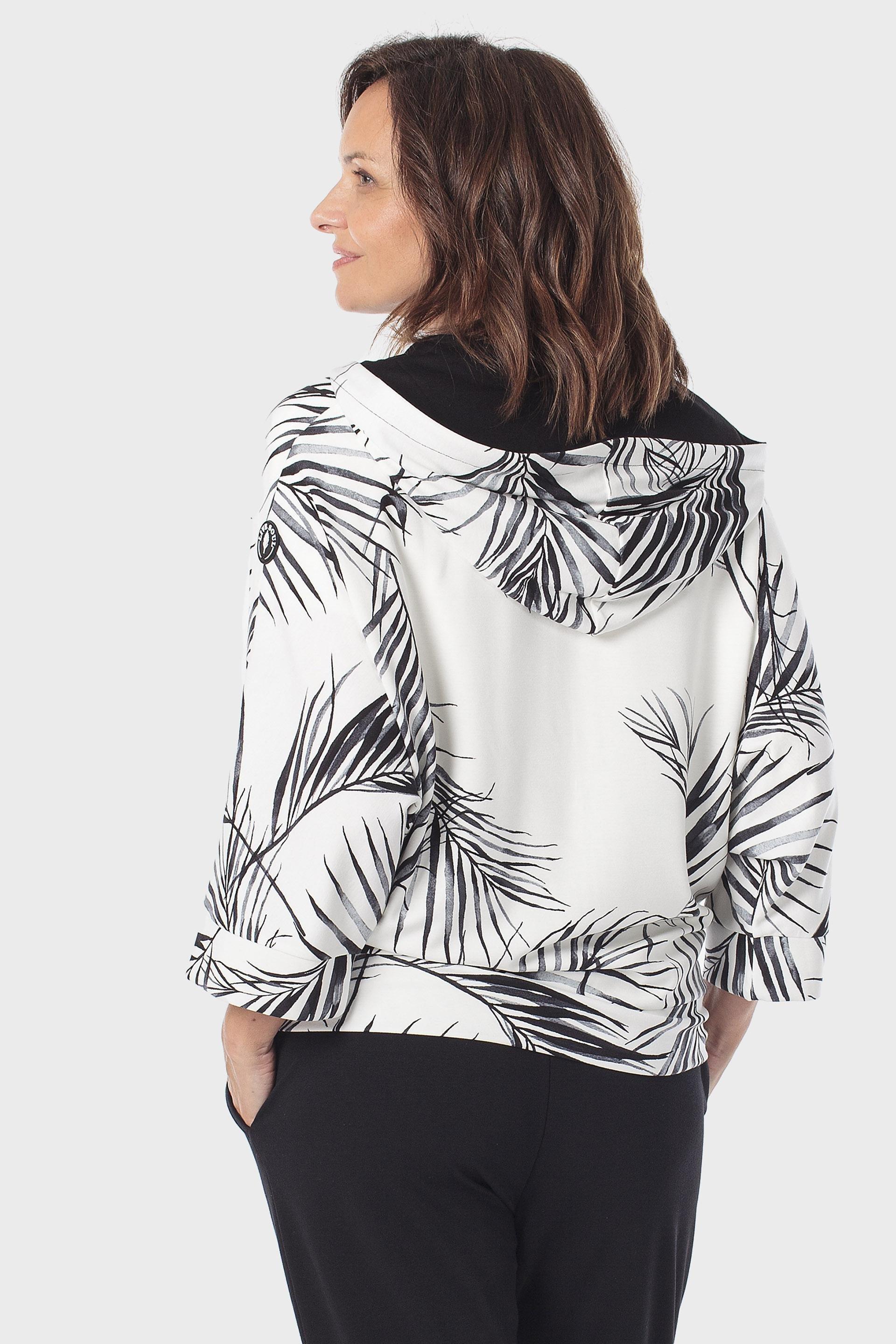White Printed Sports Jacket, Black, medium